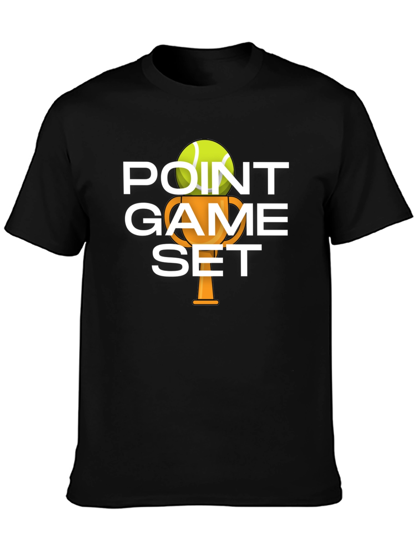 Black Tennis Point Game Set T-Shirt view 3