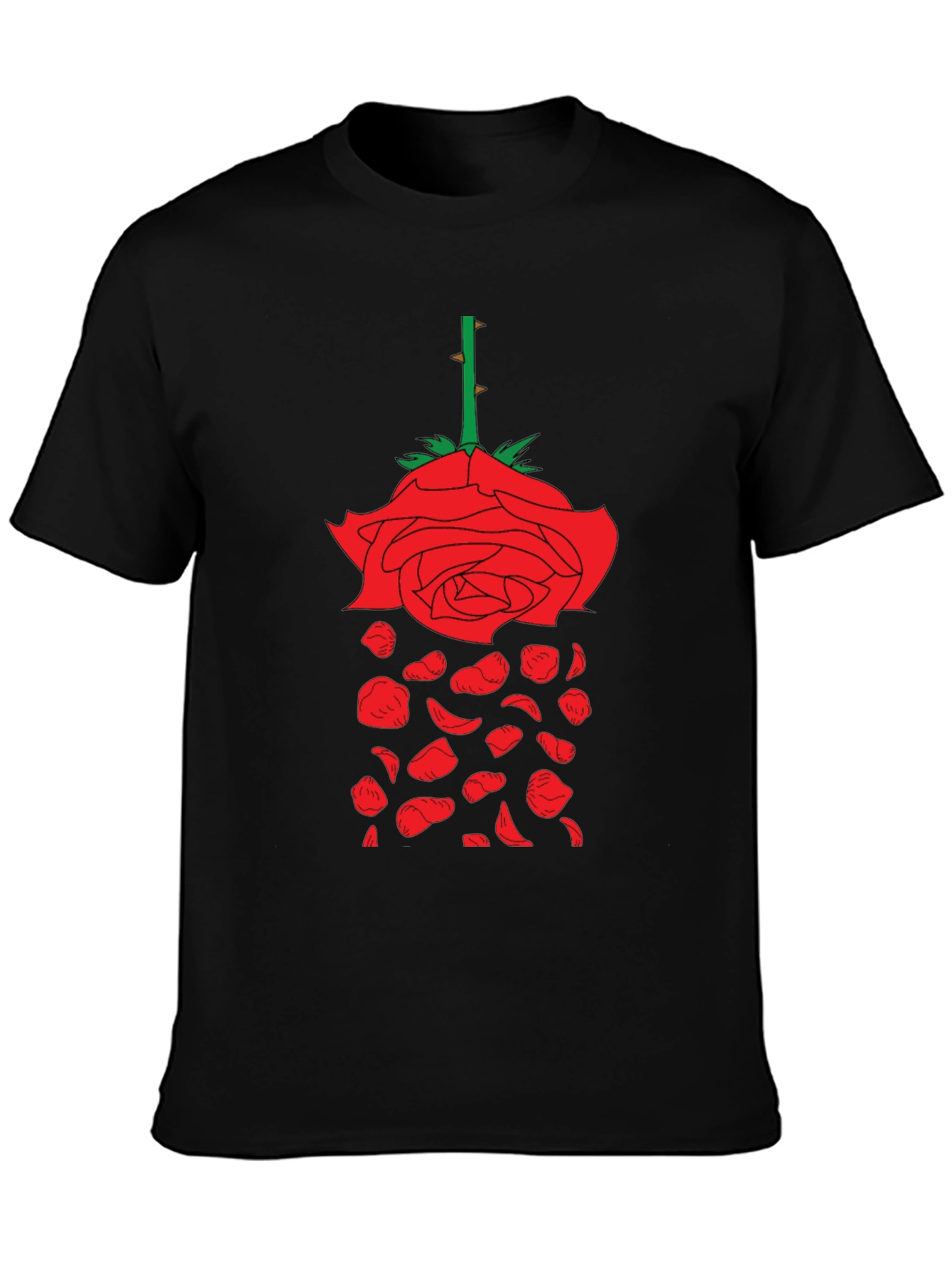 Rose Graphic T-Shirt - Unique Falling Petals Design - 3