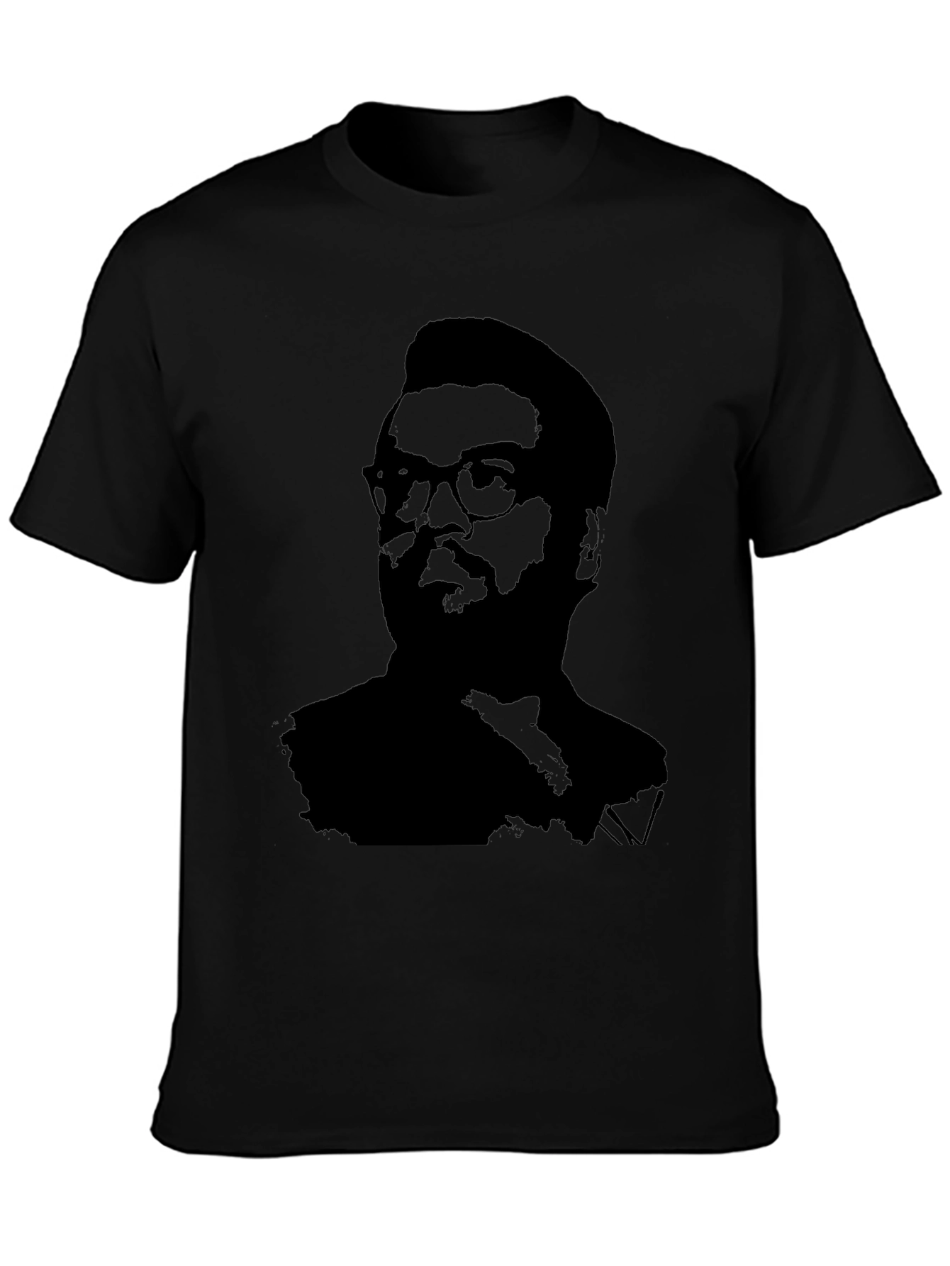 Black Silhouette Portrait Black T-Shirt view 3