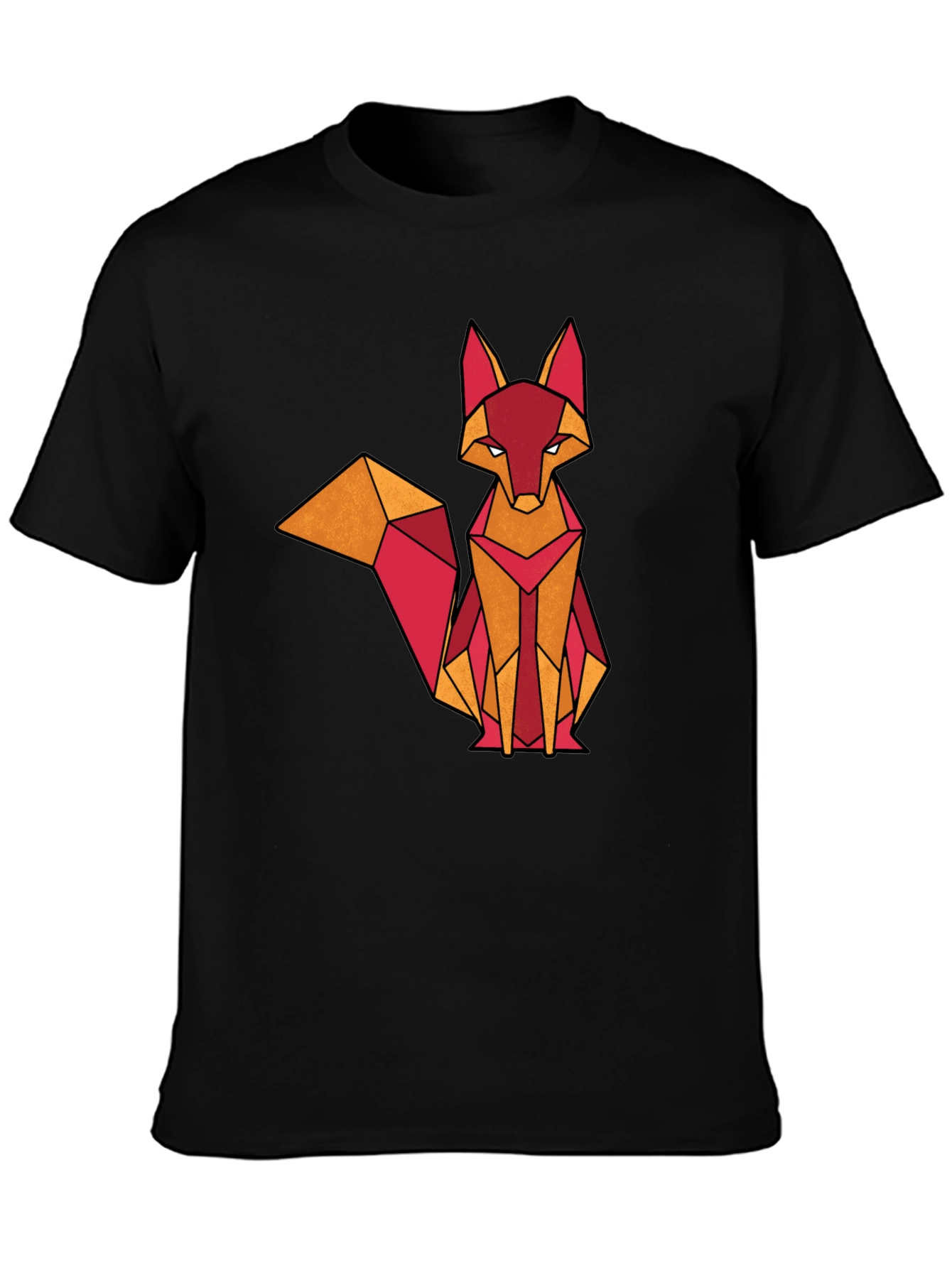 Black Geometric Fox Graphic Tee - Stylish & Modern view 3