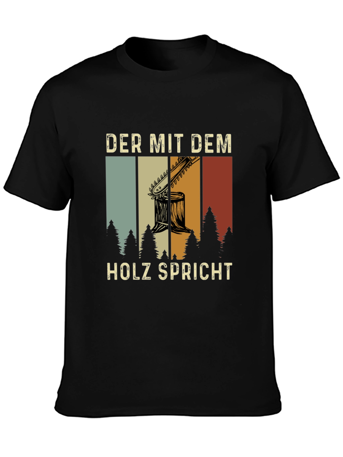 Black Der Mit Dem Holz Spricht Graphic Tee view 3