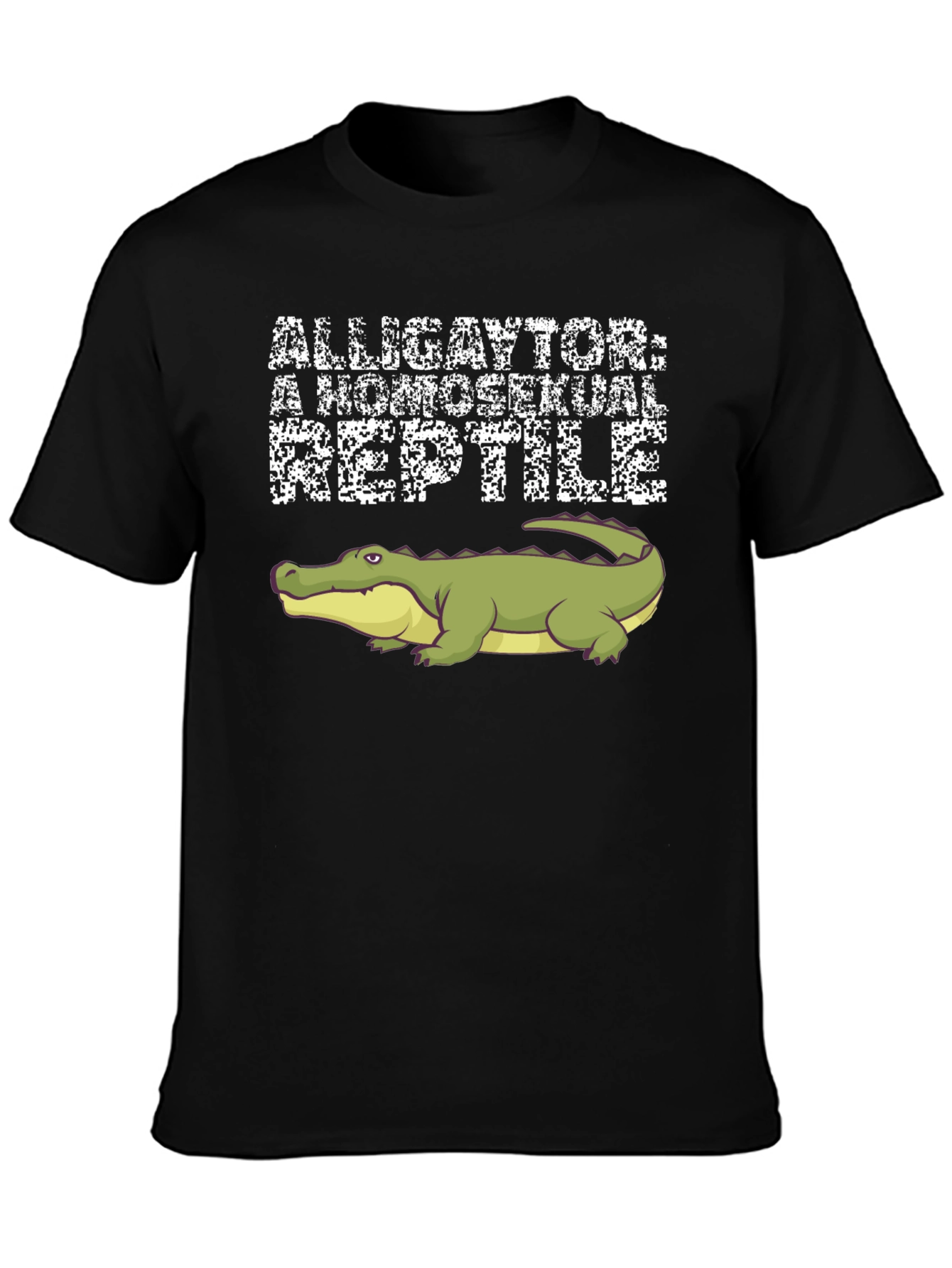 Black Alligaytor: Homosexual Reptile Graphic T-Shirt view 3