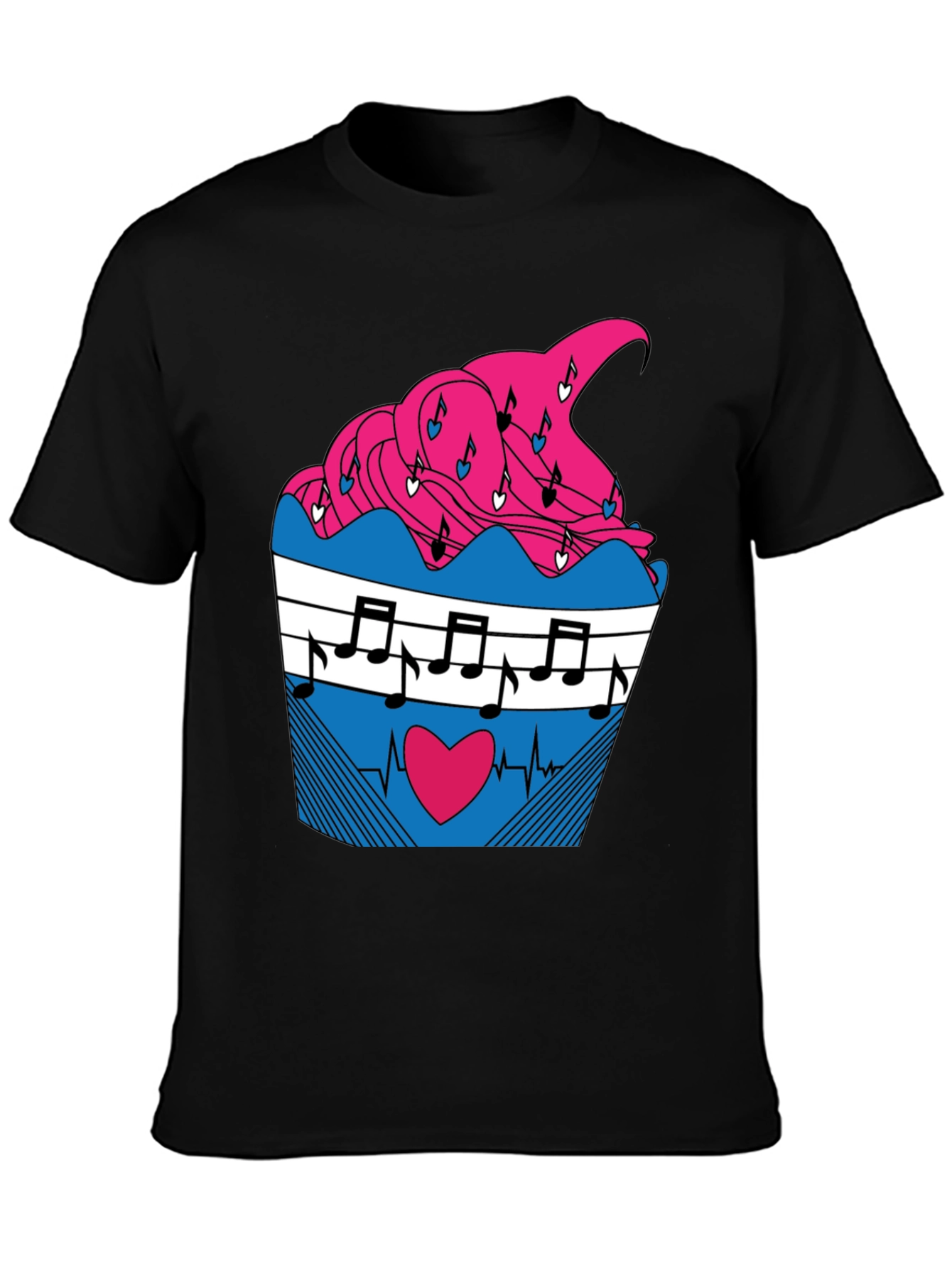 Black Music Heartbeat Cupcake Graphic Tee view 3