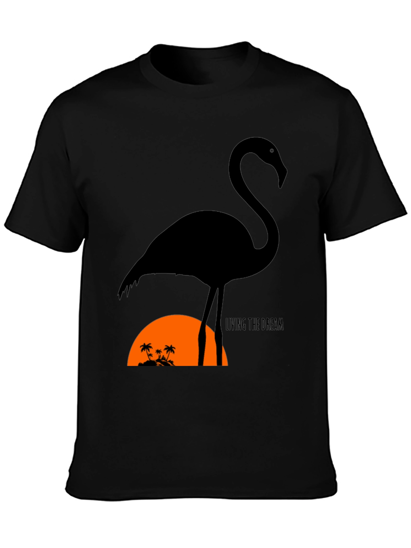 Black Flamingo Sunset Tee - Living The Dream view 3