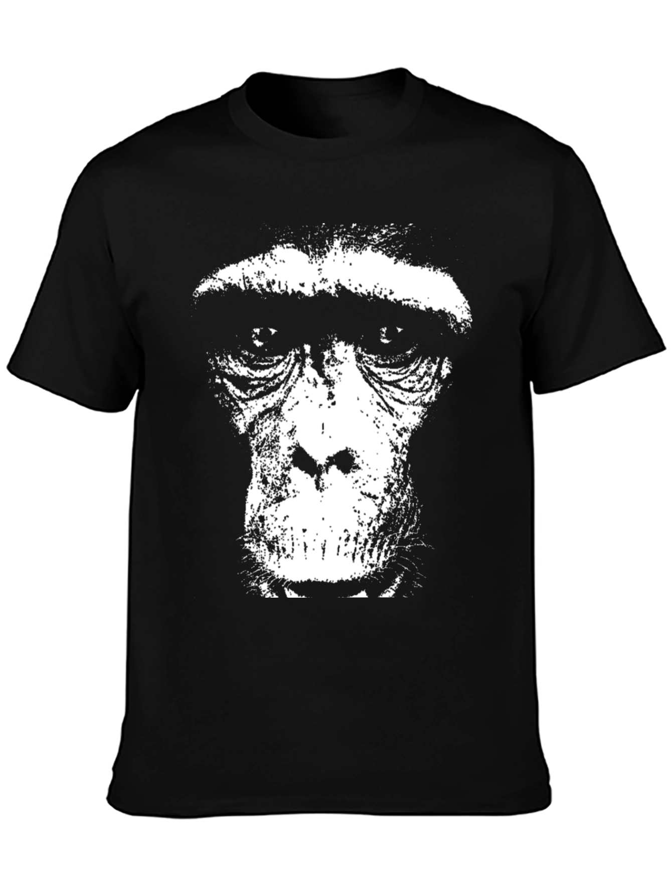 Black Ape Face Graphic Tee - Black Cotton Blend T-Shirt view 3