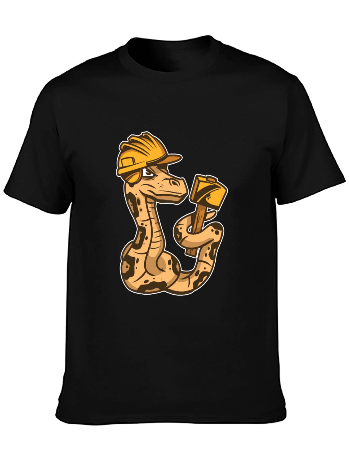 Black Construction Snake Graphic T-Shirt view 3