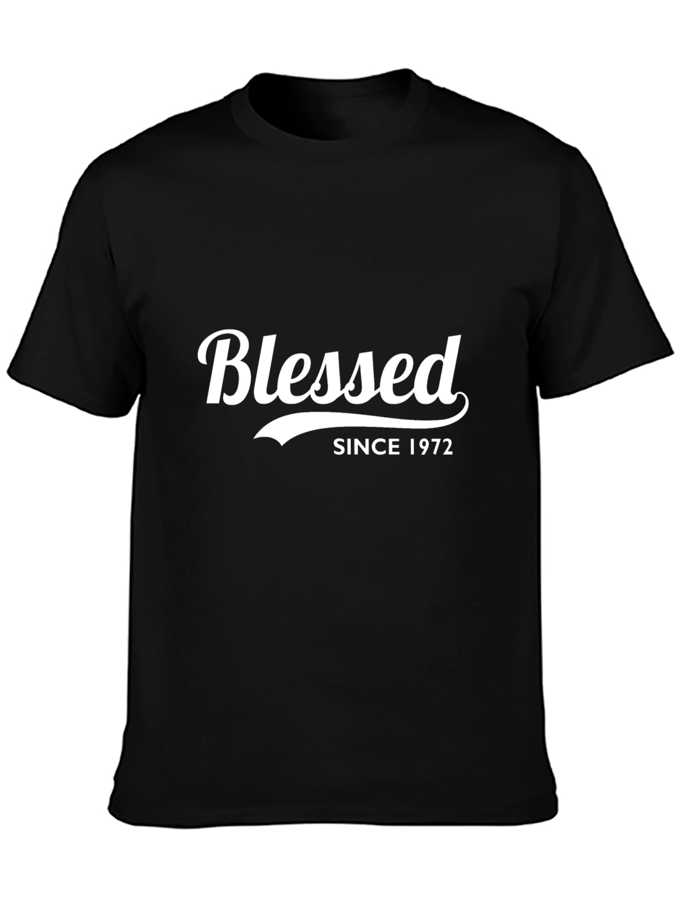 Black Blessed Since 1972 Black T-Shirt view 3