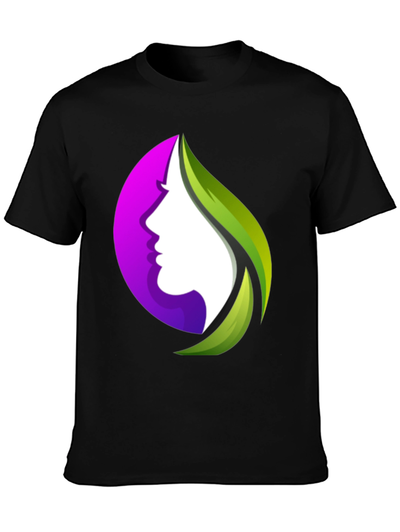 Black Elegant Nature Silhouette Graphic Tee - Unisex Black T-Shirt view 3