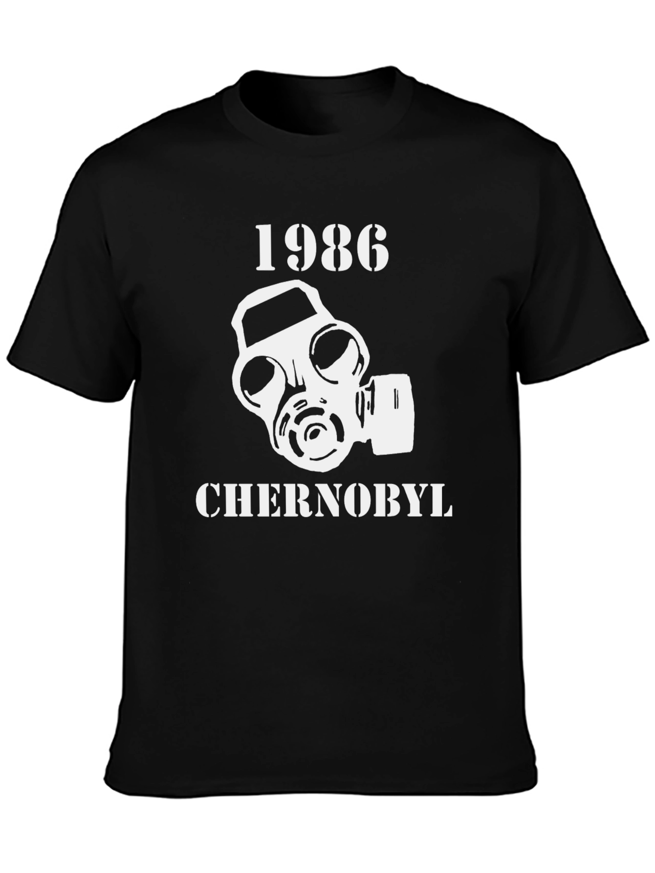 Black Chernobyl 1986 Gas Mask Graphic T-Shirt view 3