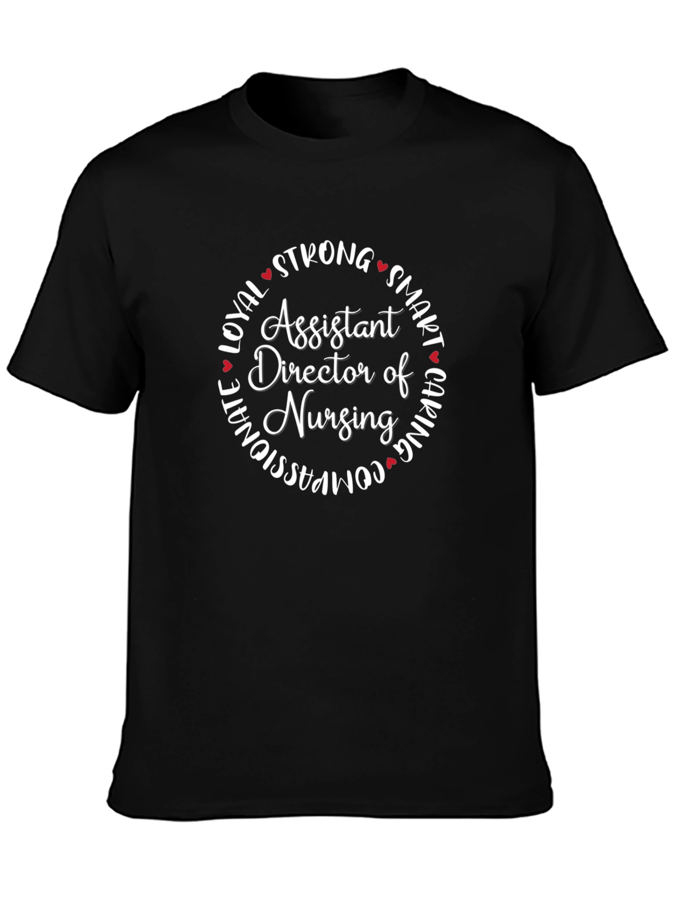 Black Assistant Director of Nursing T-Shirt, Strong Caring Design view 3