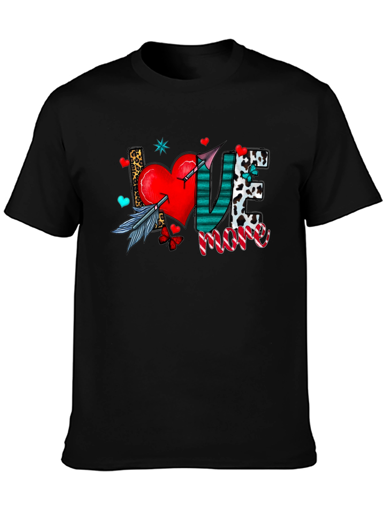 Black Love More Graphic T-Shirt - Trendy Casual Tee view 3