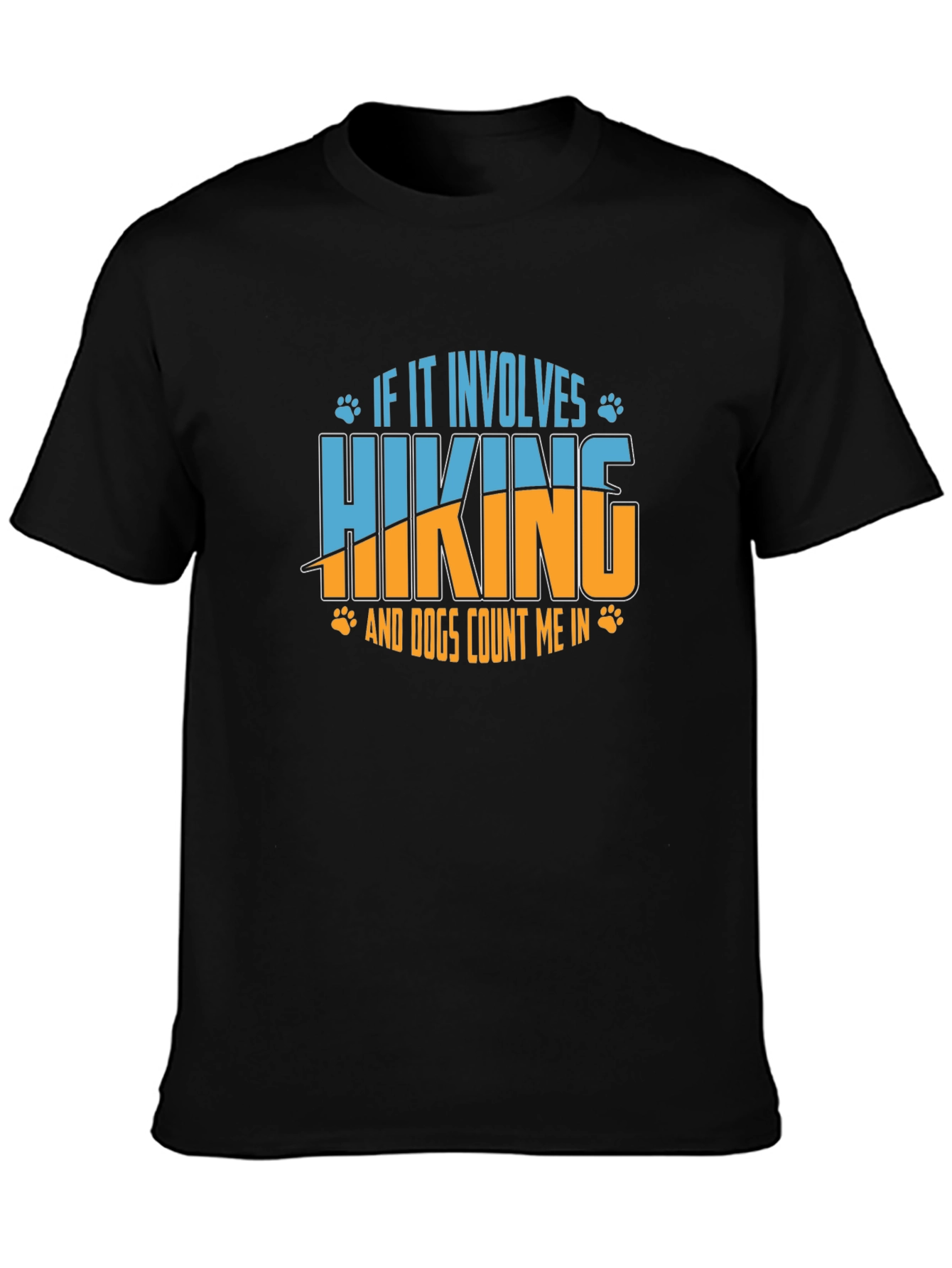 Black Hiking and Dogs Graphic Tee - Black view 3