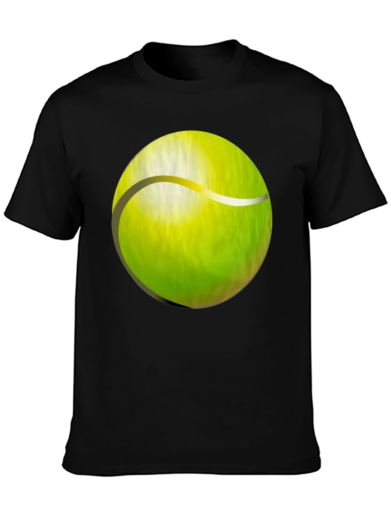 Black Tennis Ball Graphic T-Shirt - Casual Wear view 3