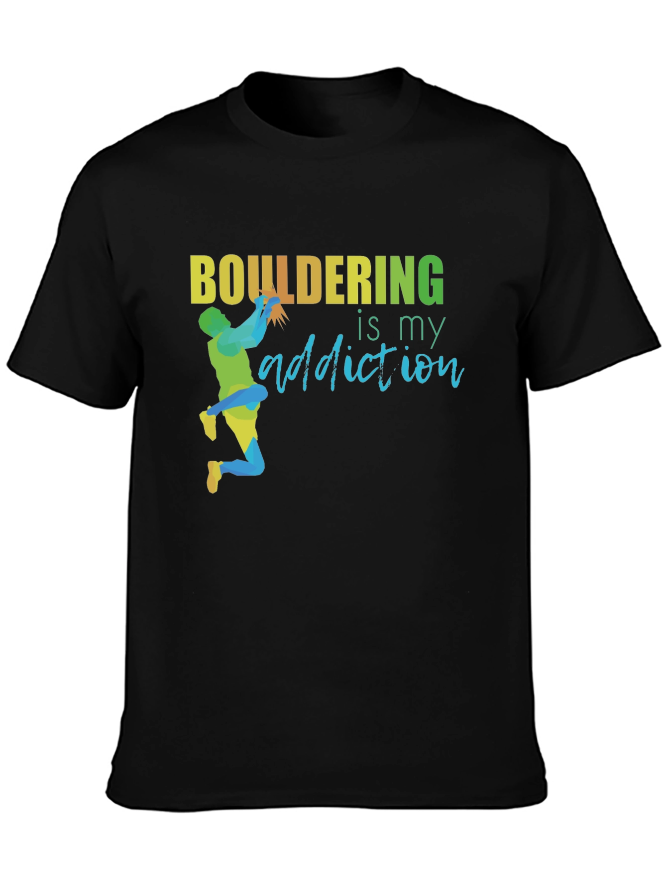 Black Bouldering Addiction T-Shirt - Rock Climbing Apparel view 3