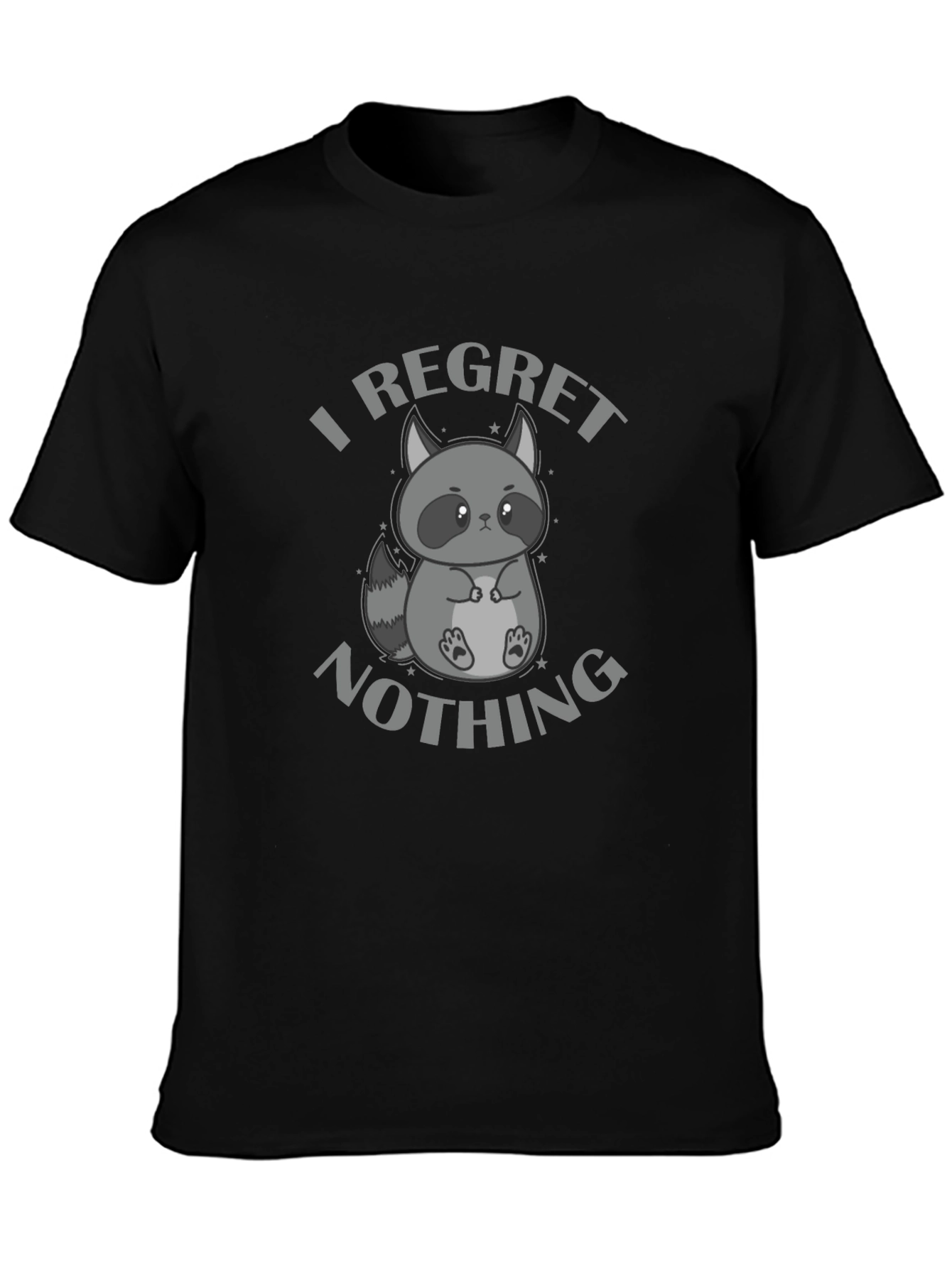 Black I Regret Nothing Raccoon Graphic T-Shirt view 3