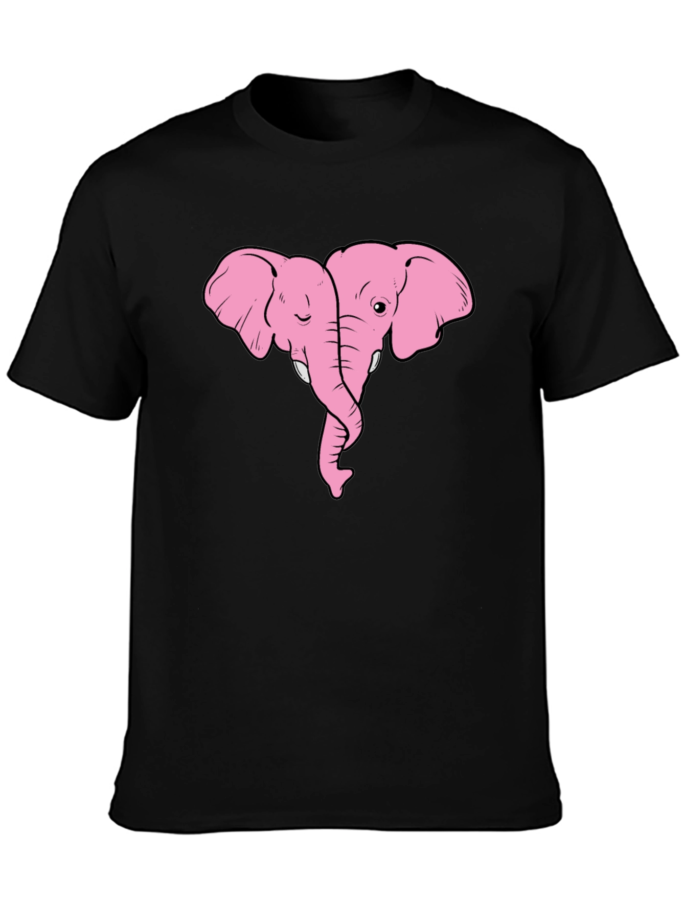 Black Pink Elephant Love T-Shirt view 3
