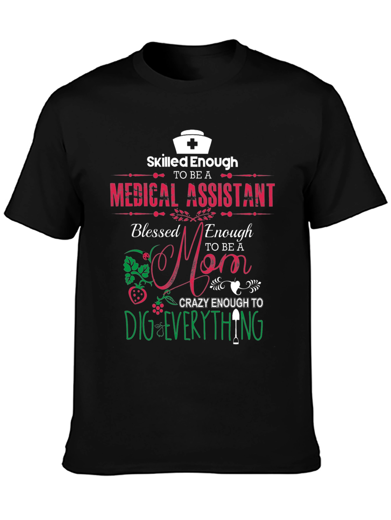 Black Skilled Medical Assistant, Blessed Mom T-Shirt view 3