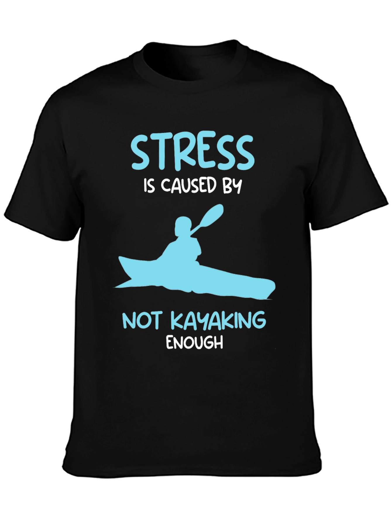 Black Kayak Stress Relief T-Shirt view 3