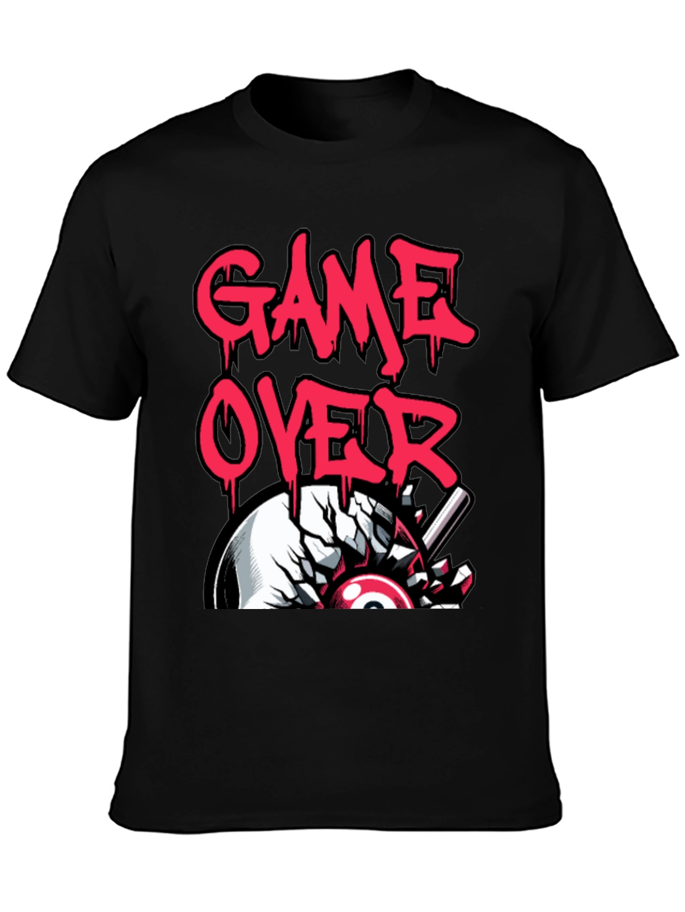 Black Game Over Graphic Tee - Gamer Style view 3