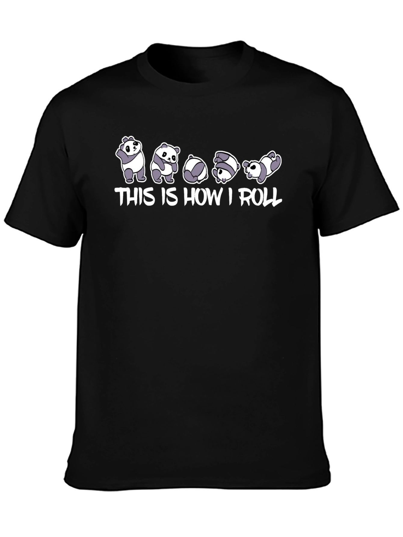 Black Panda Rolling T-Shirt - "This Is How I Roll" Tee view 3