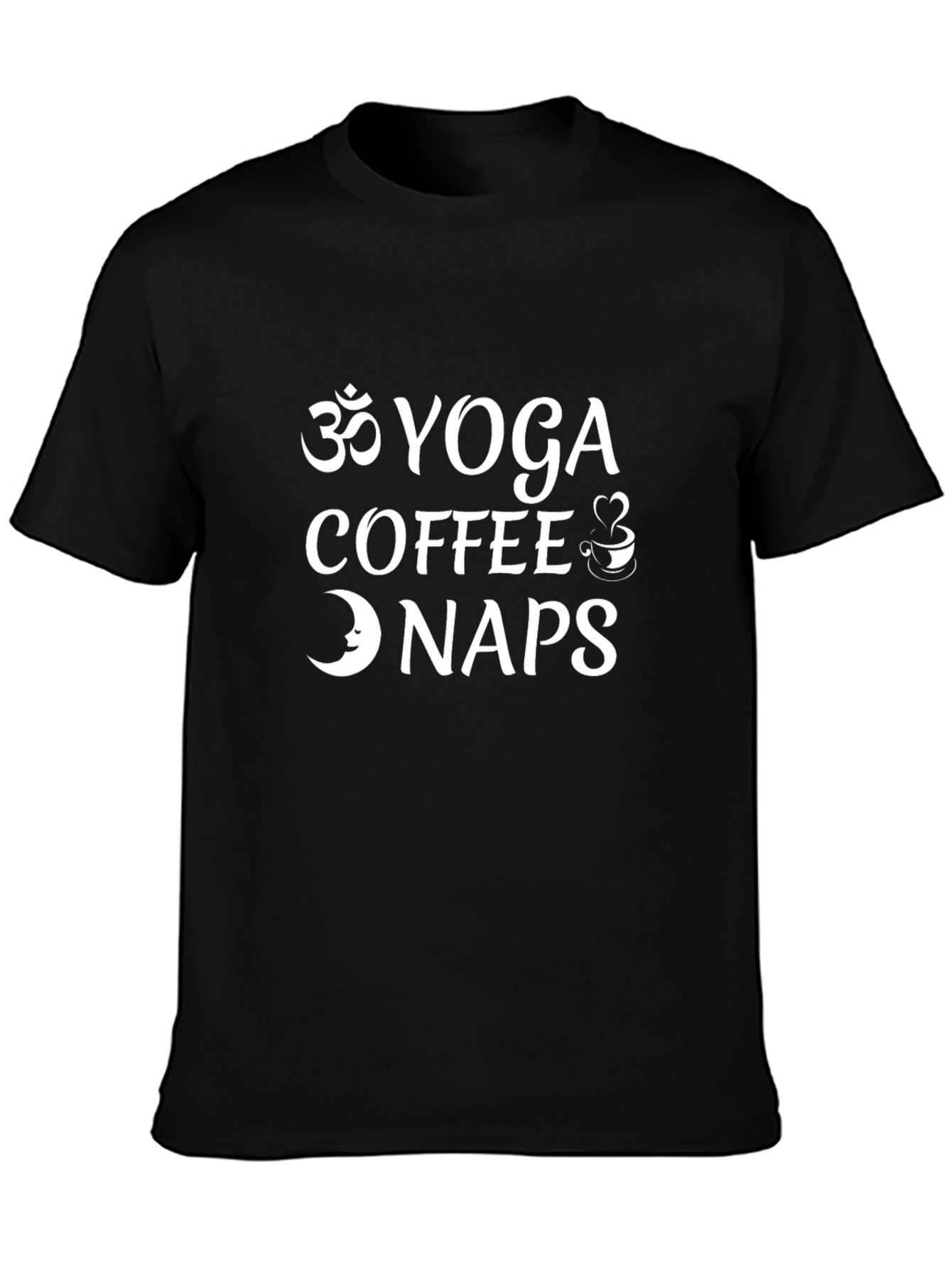 Black Yoga, Coffee, Naps Graphic Tee - Black view 3