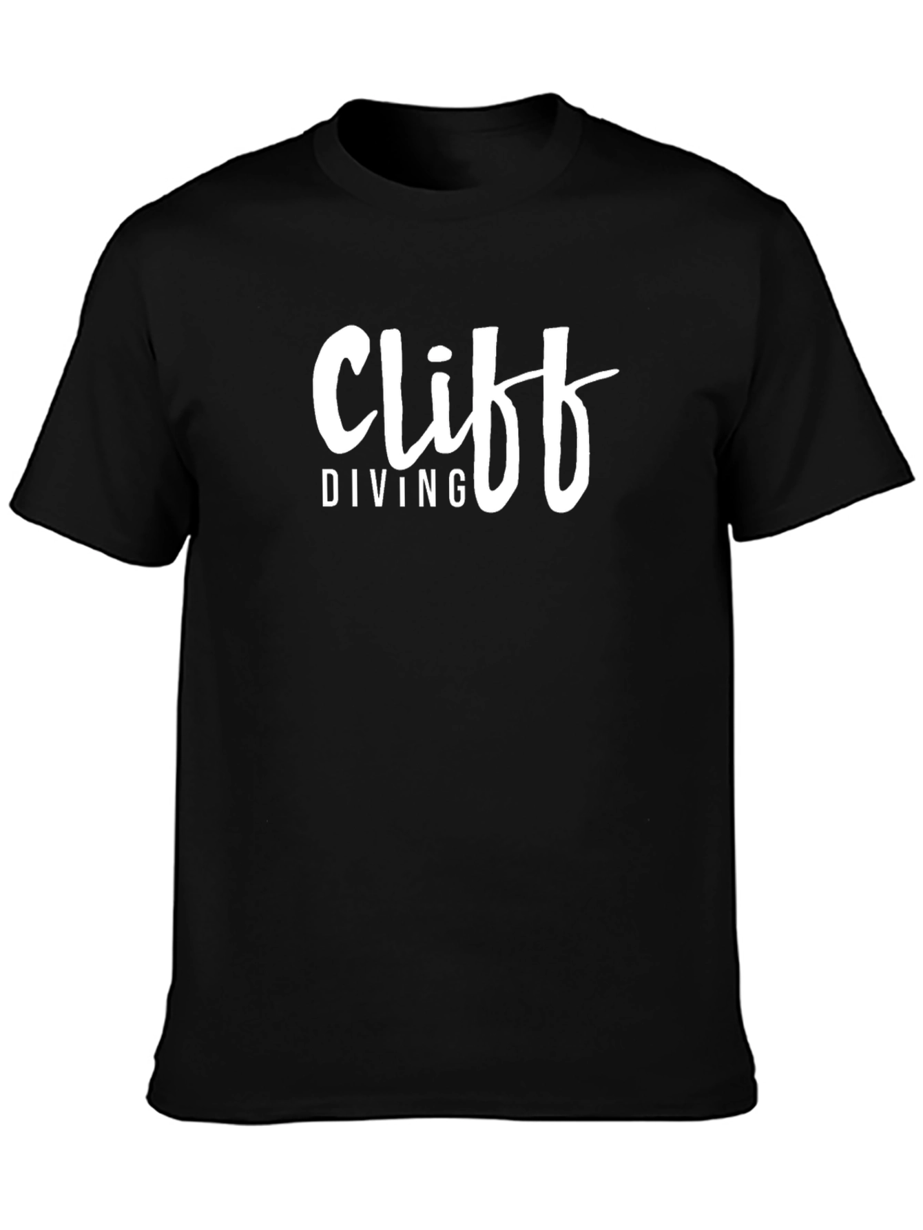 Black Cliff Diving Graphic T-Shirt - Black Cotton Tee view 3