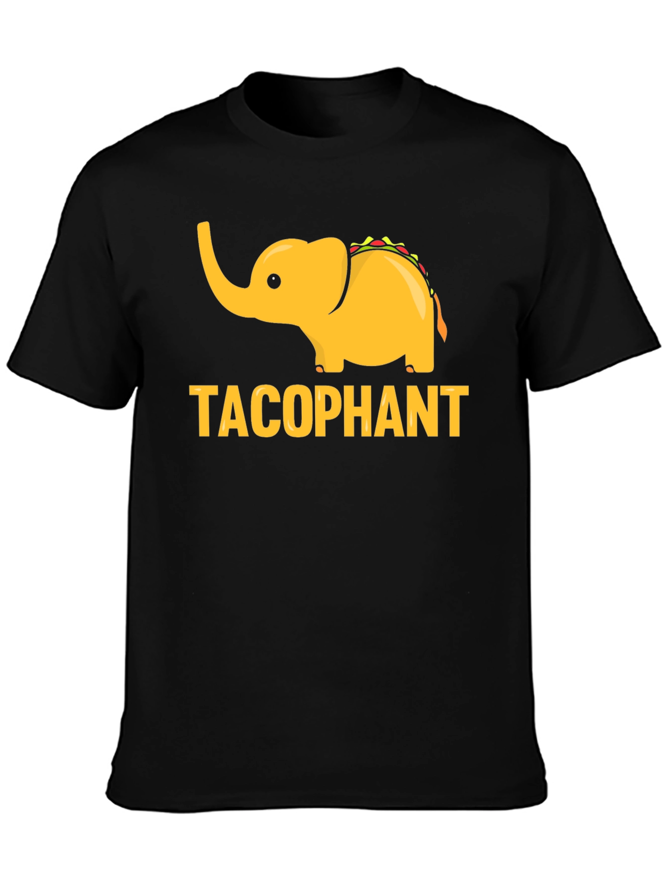 Black Tacophant Graphic T-Shirt - Funny Elephant Taco Tee view 3