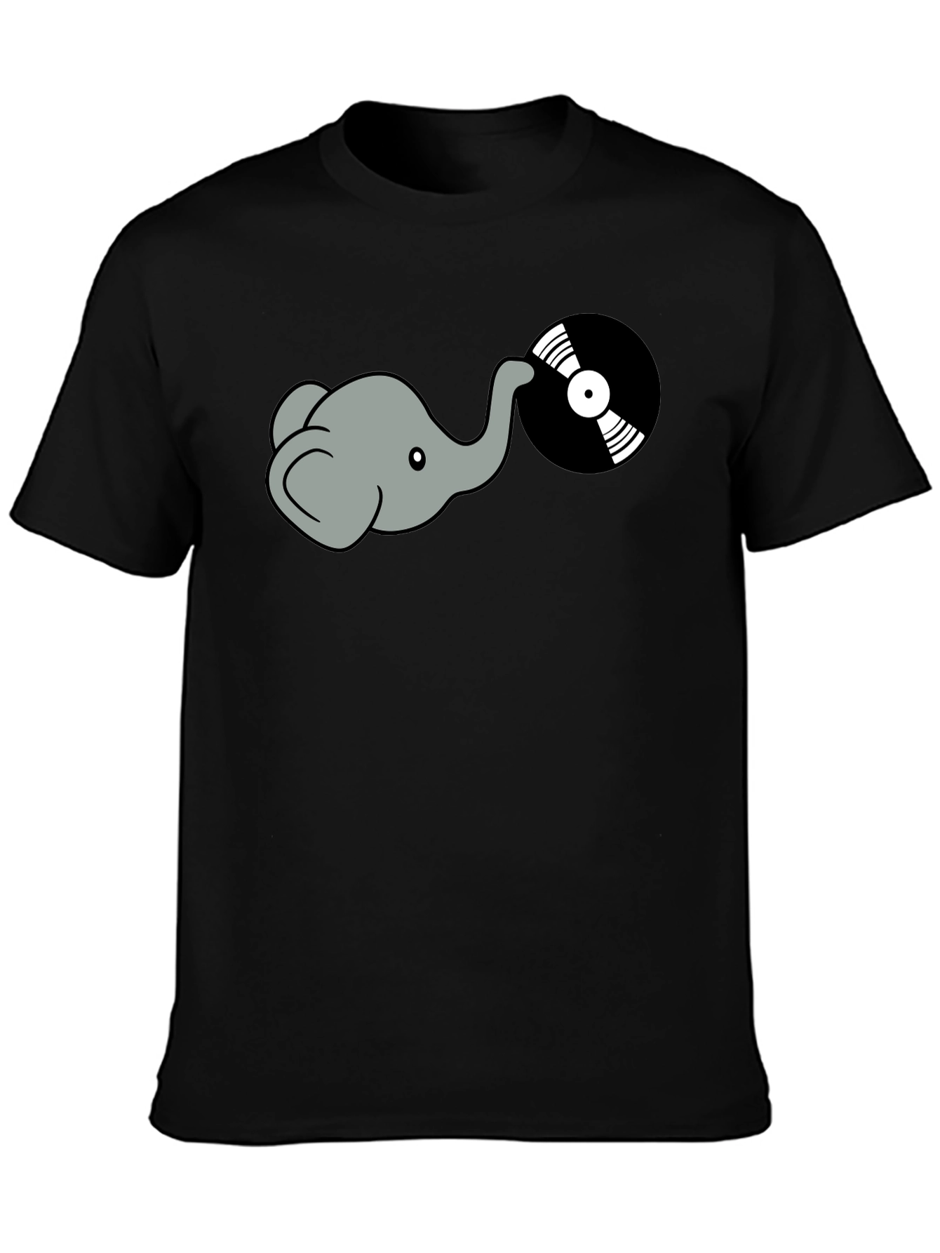 Black Elephant DJ Graphic Tee - Cool Vinyl Record Shirt view 3