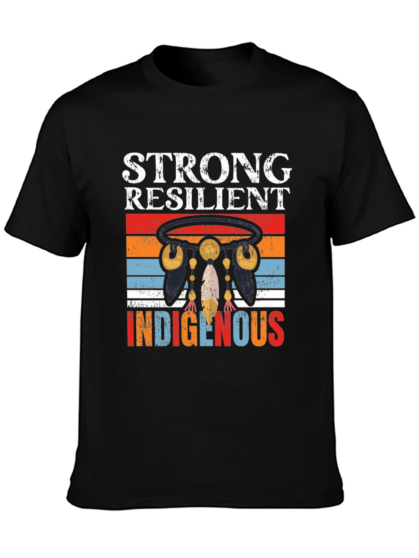 Black Strong Resilient Indigenous Graphic T-Shirt view 3