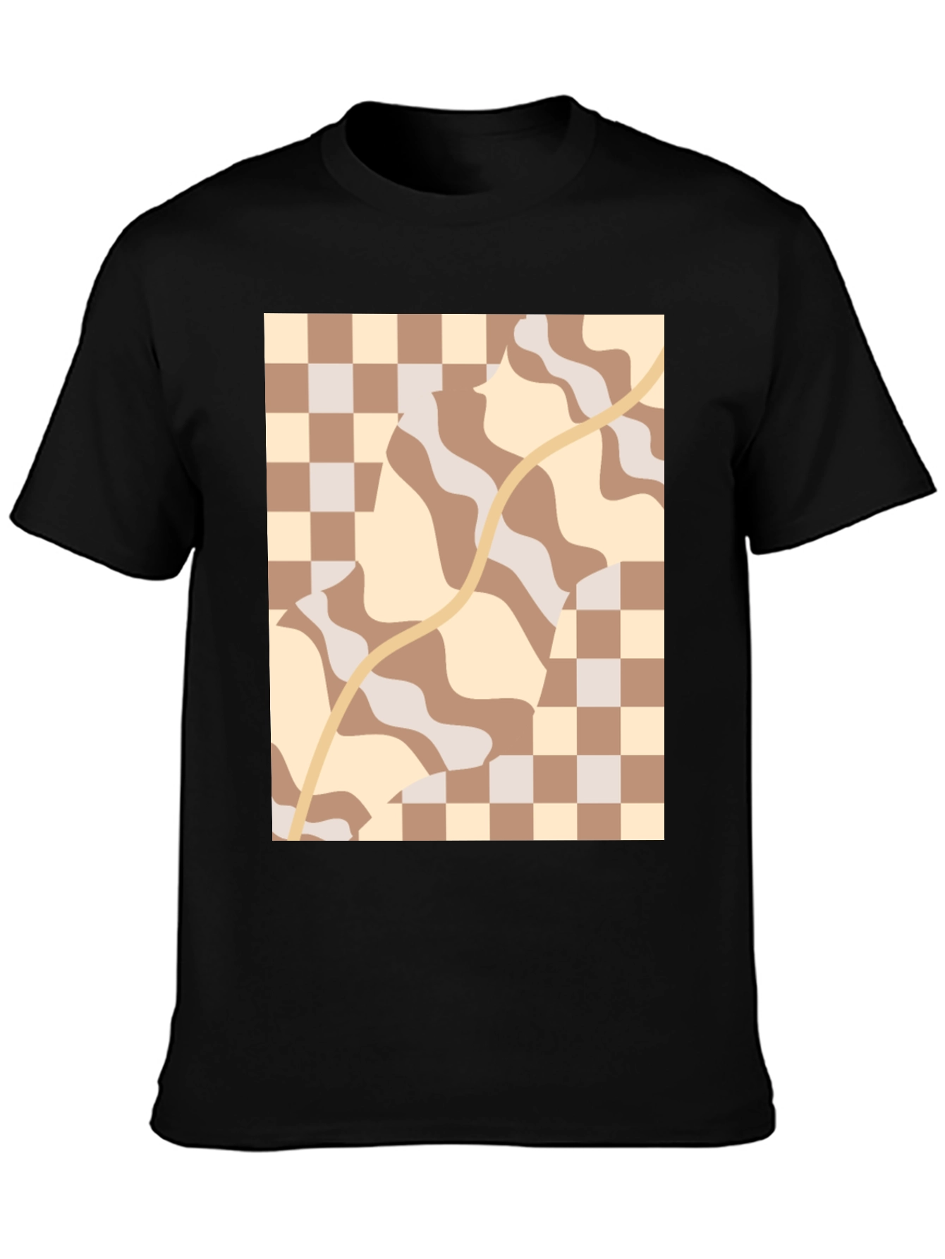 Black Retro Aesthetic Patterned Tee view 3