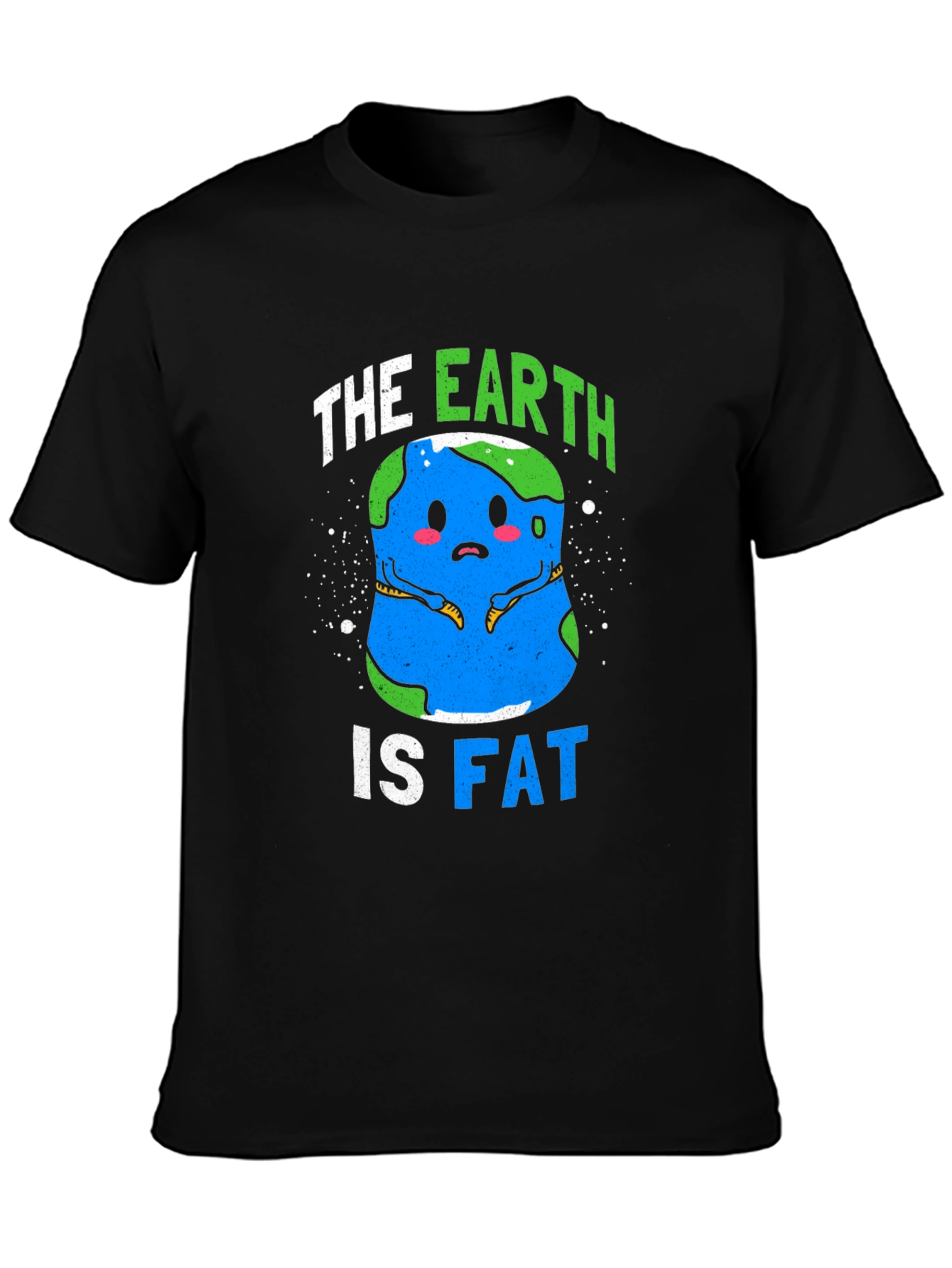 Black The Earth Is Fat Graphic Tee - Men's Black T-Shirt view 3
