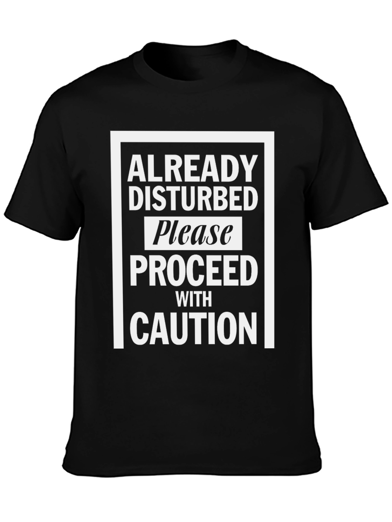 Black Disturbed Caution Graphic Tee view 3