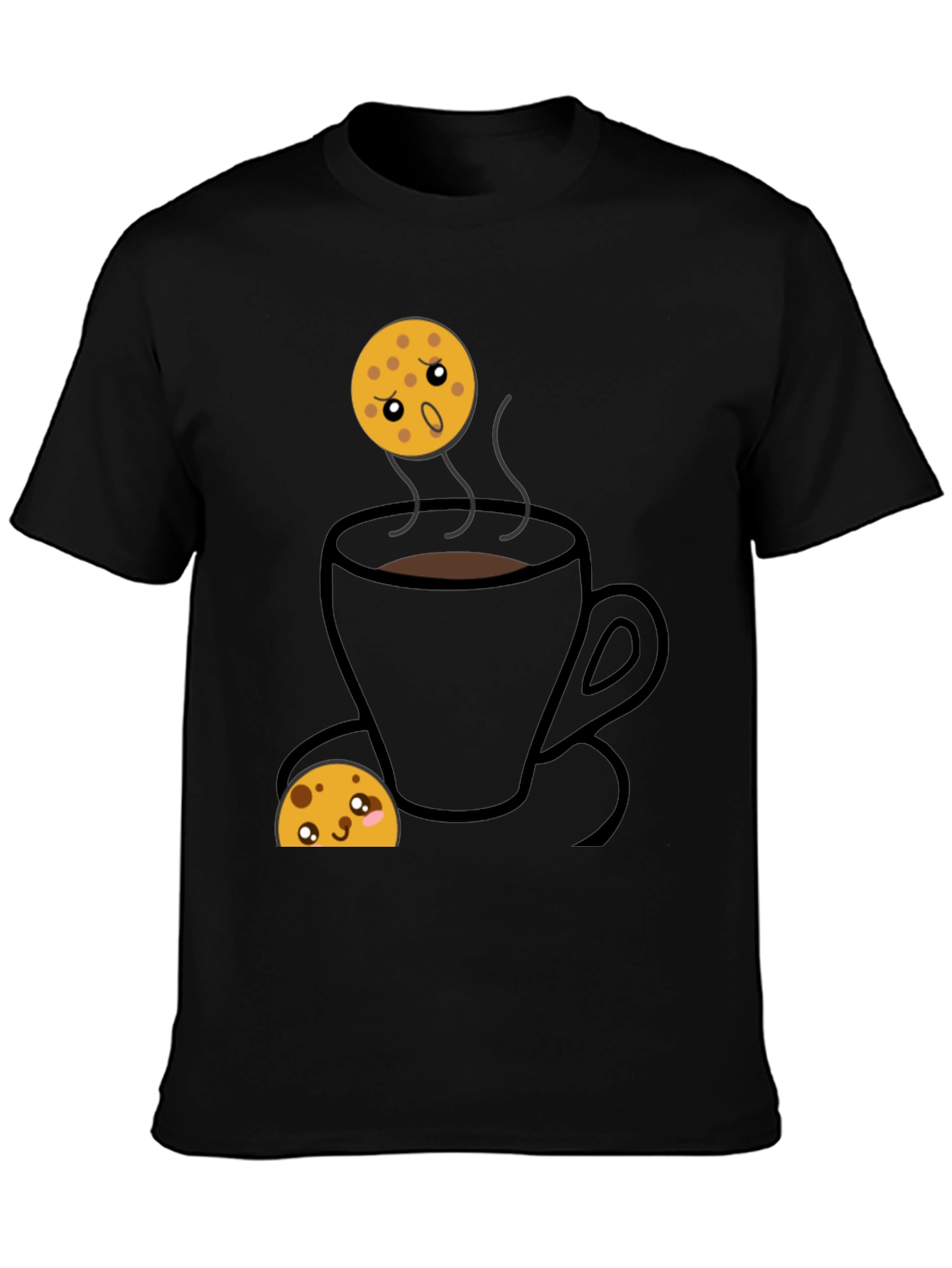 Black Funny Cookie Dunking T-Shirt view 3