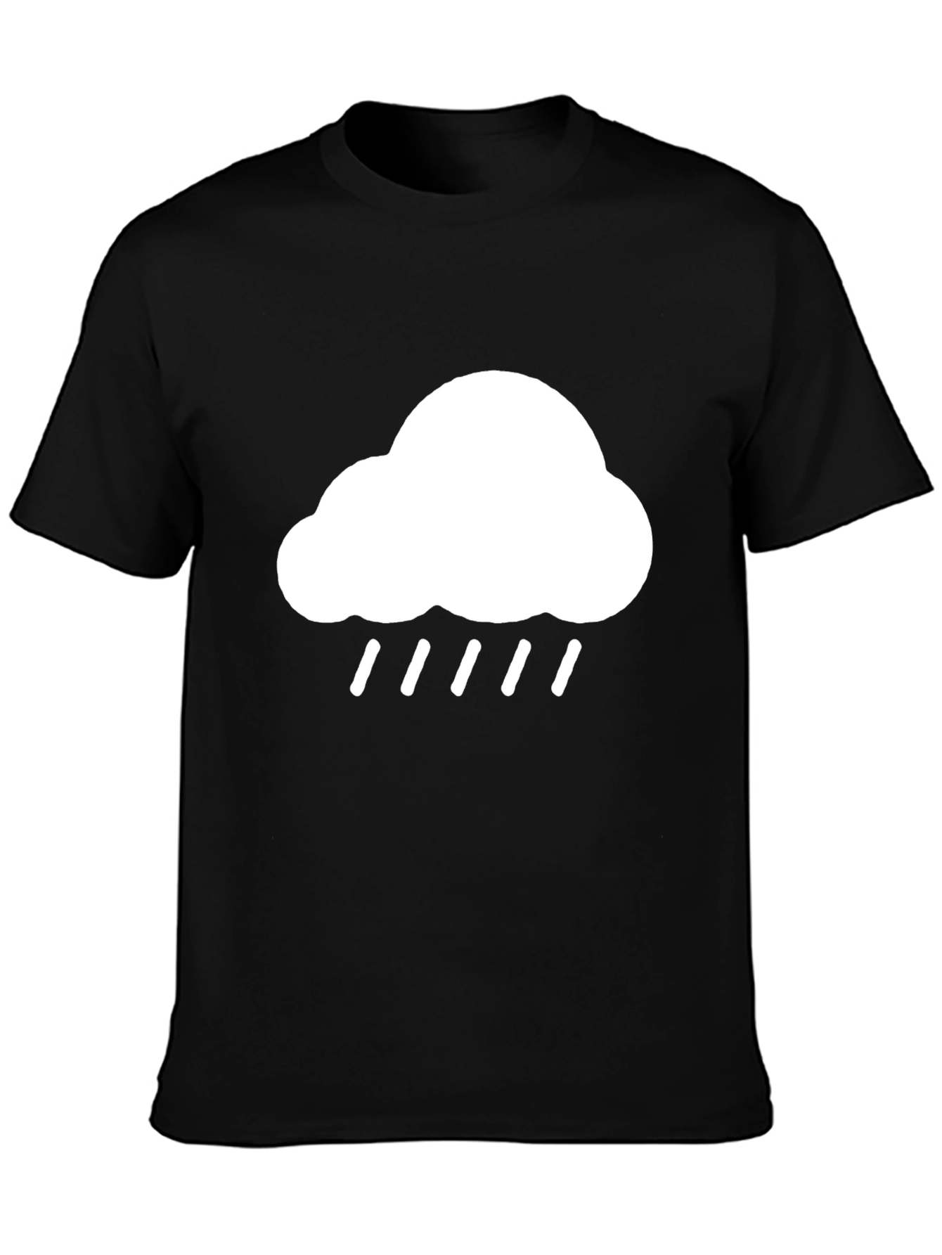 Black Cloud Rain Graphic Black T-Shirt view 3