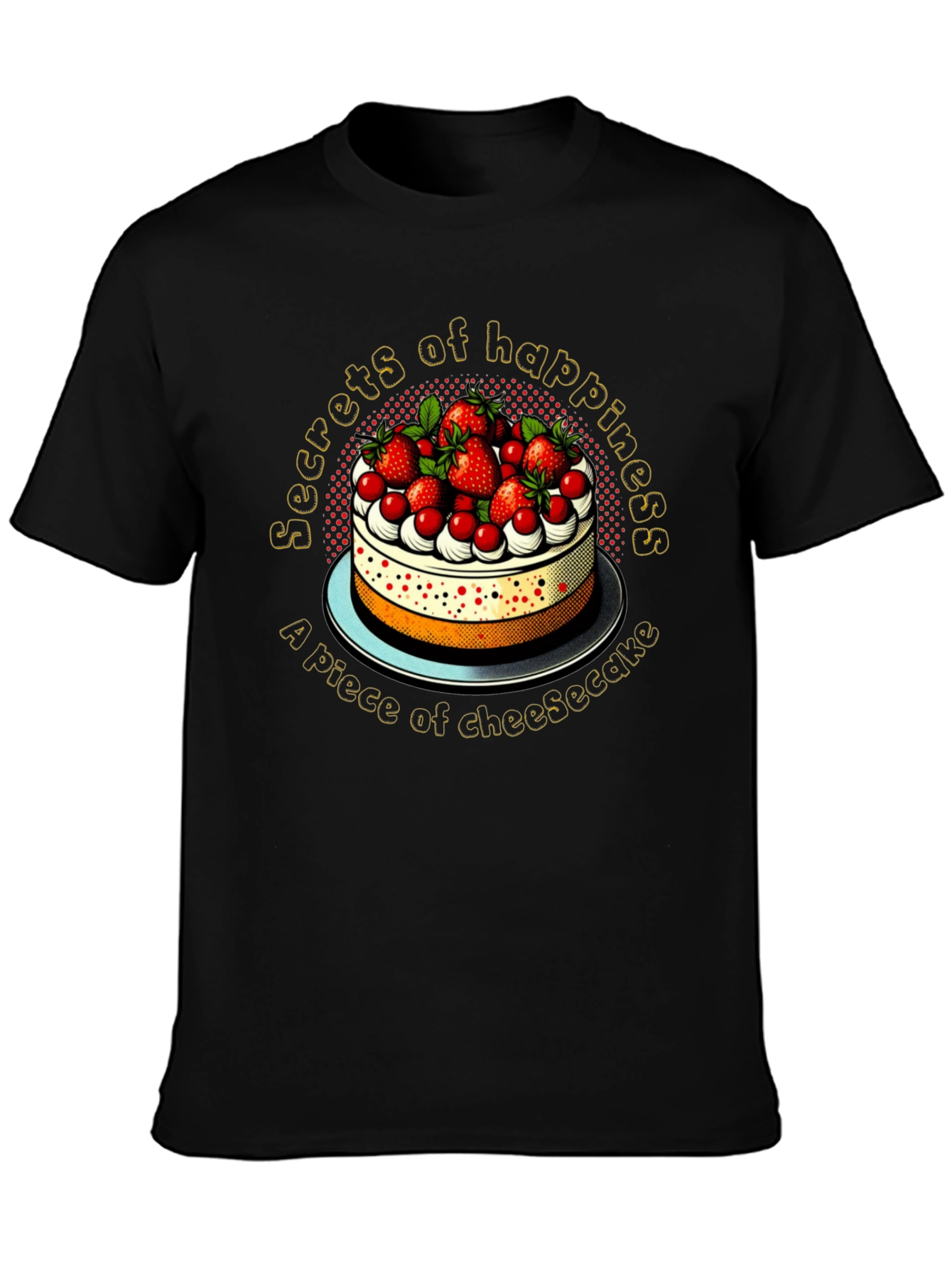 Black Secrets of Happiness Cheesecake Graphic Tee view 3