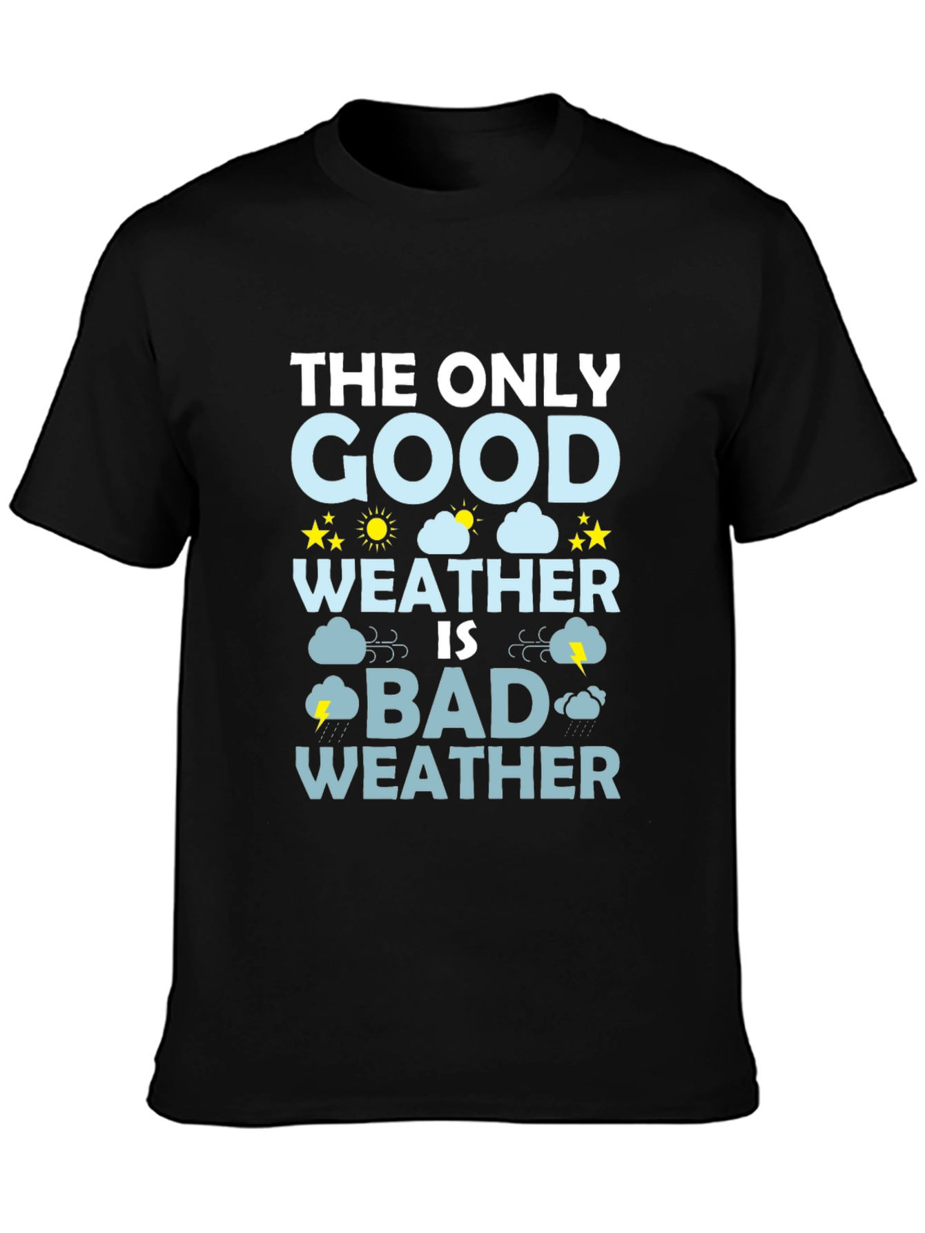 Black Bad Weather T-Shirt - Funny Weather Graphic Tee view 3