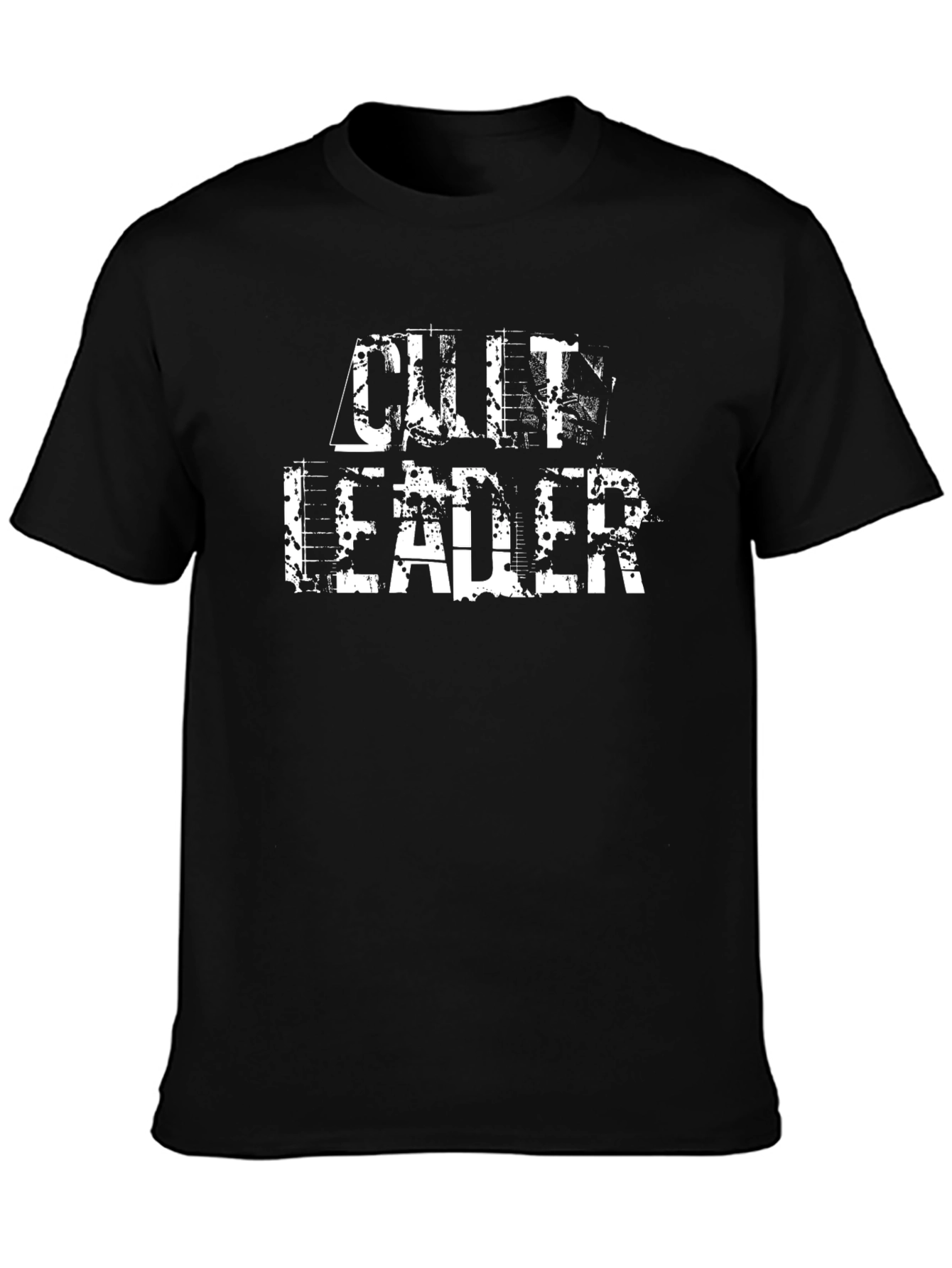 Black Cult Leader T-Shirt - Distressed Graphic Tee view 3