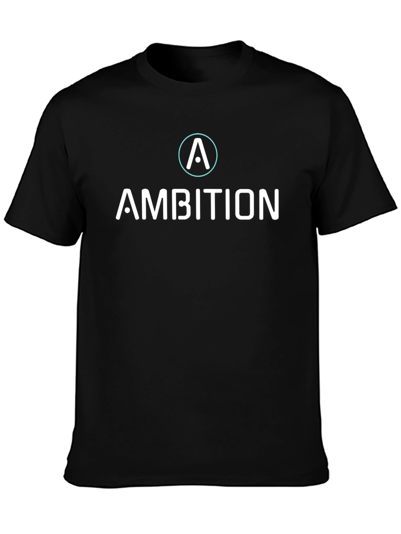 Black Ambition T-Shirt - Modern Crew Neck Tee view 3