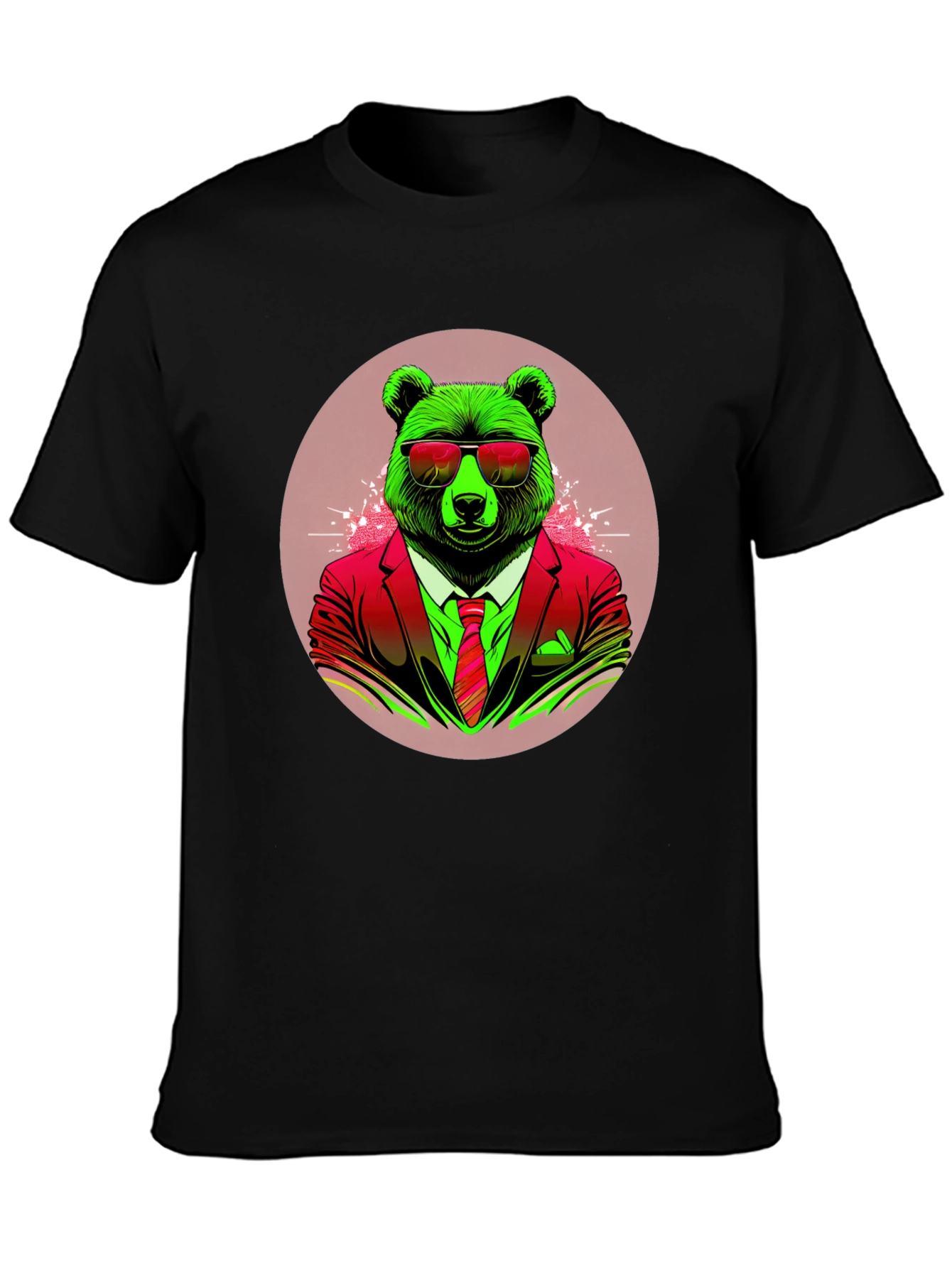 Black Bear in Suit Graphic Tee - Cool Animal Design view 3