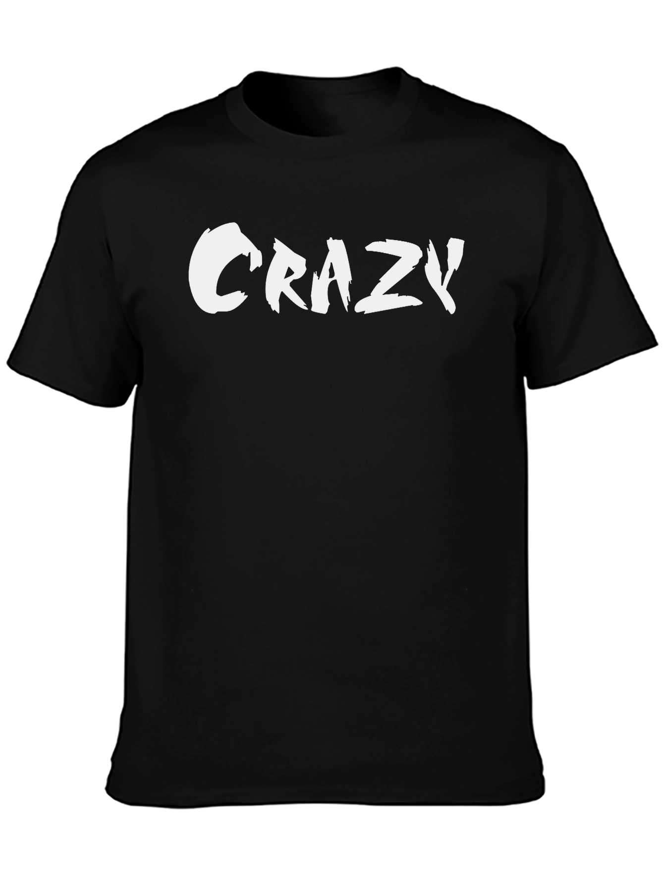 Black Crazy Graphic Print Men's Black T-Shirt view 3