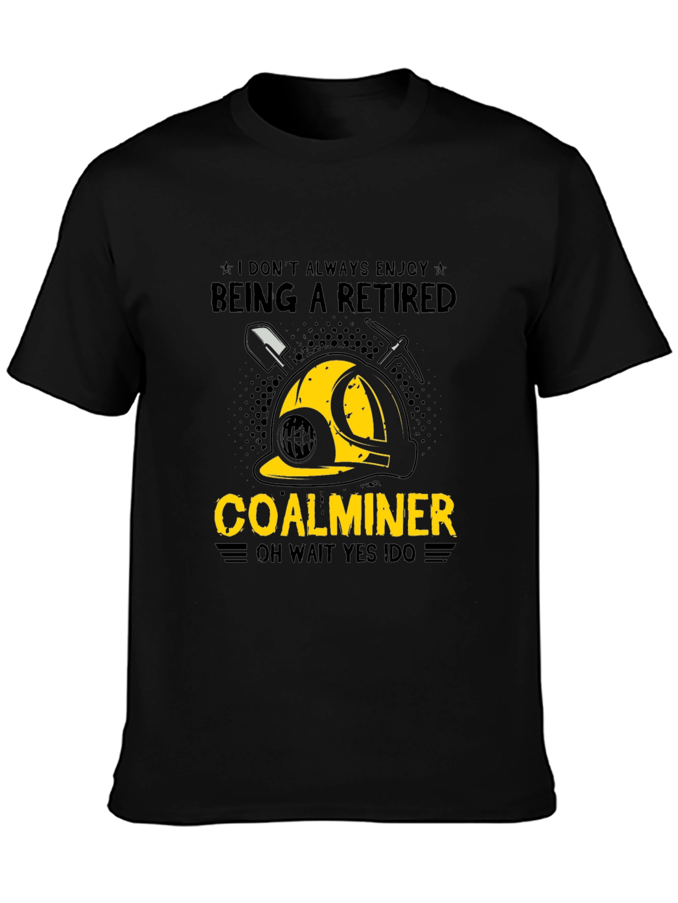 Black Retired Coal Miner Graphic T-Shirt view 3