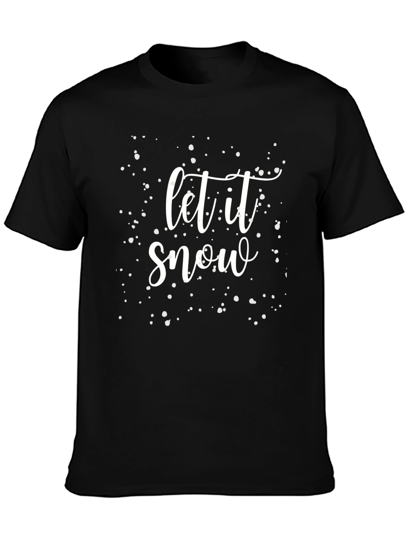 Black Let it Snow T-Shirt - Festive Holiday Apparel view 3