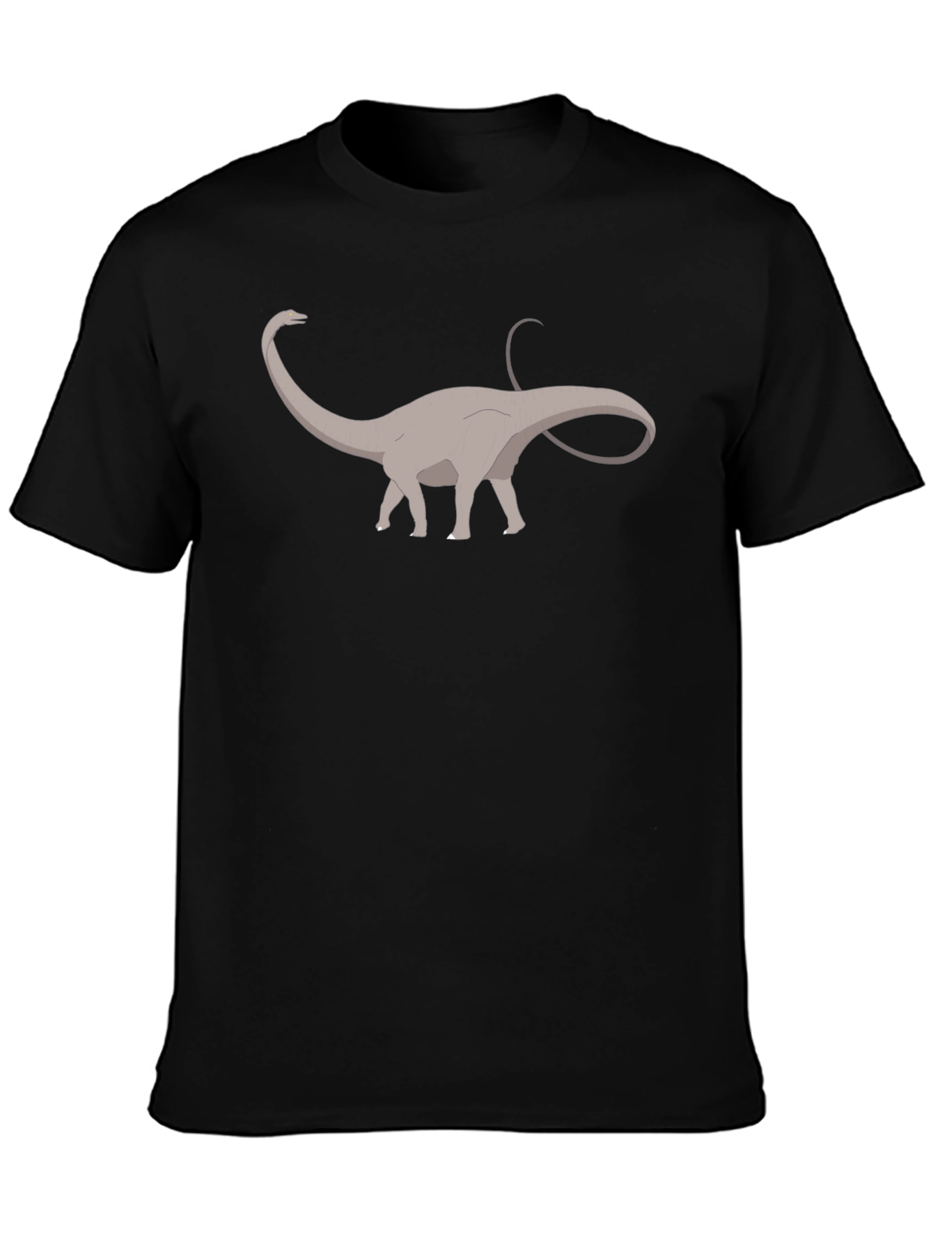 Black Dinosaur Graphic Tee - Black Cotton T-Shirt view 3