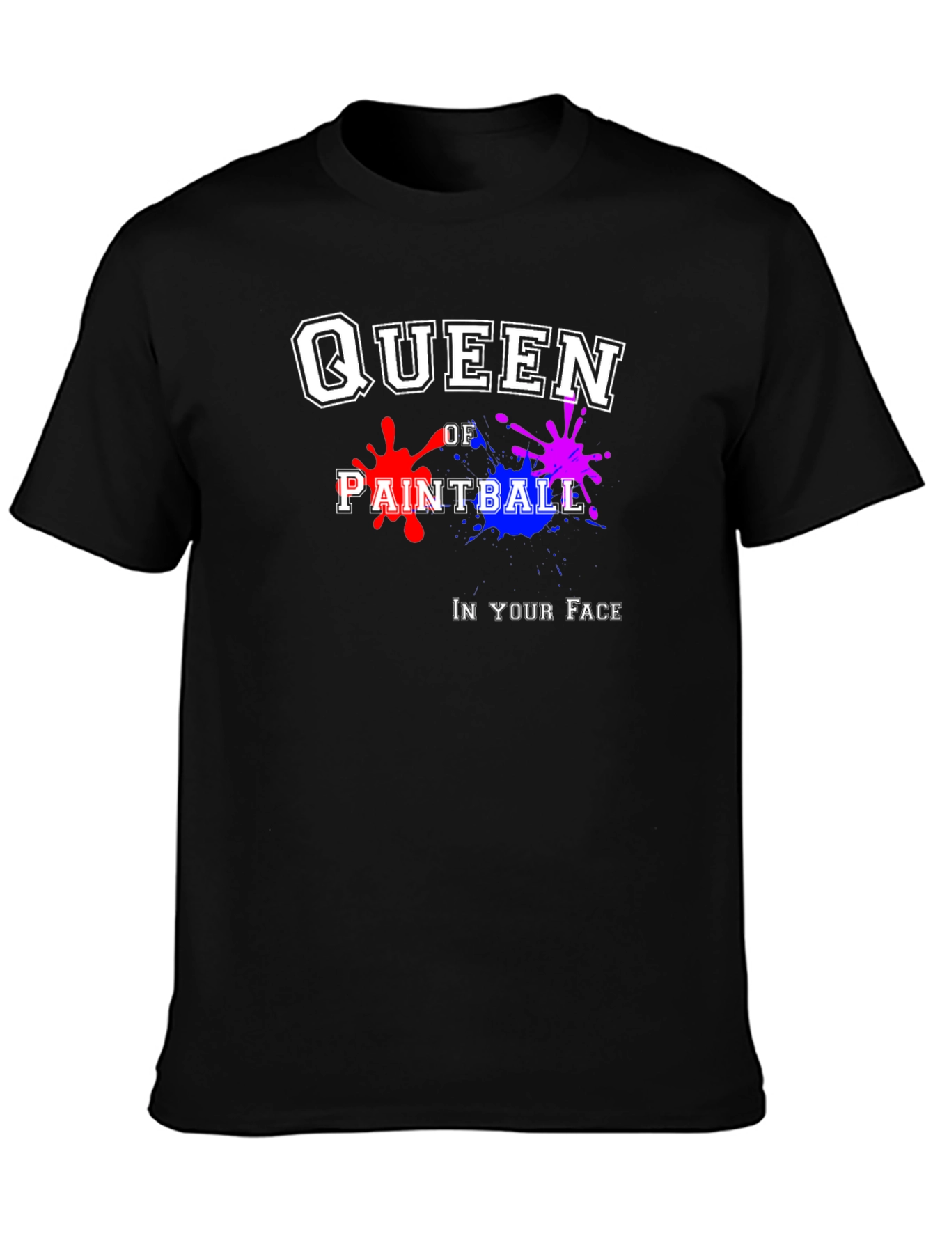 Black Queen of Paintball Black Graphic T-Shirt view 3