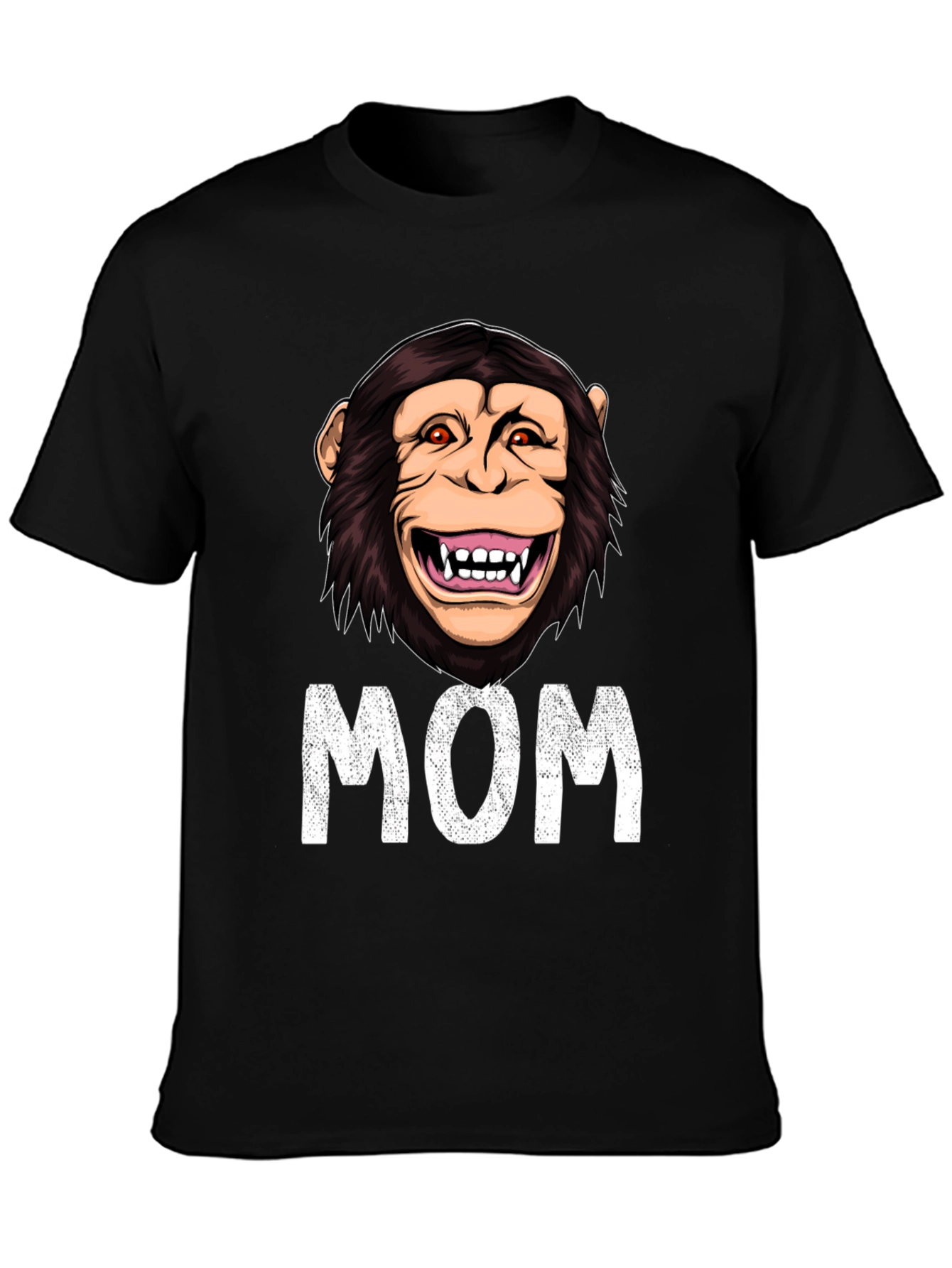 Black Funny Monkey Mom T-Shirt - Novelty Graphic Tee view 3