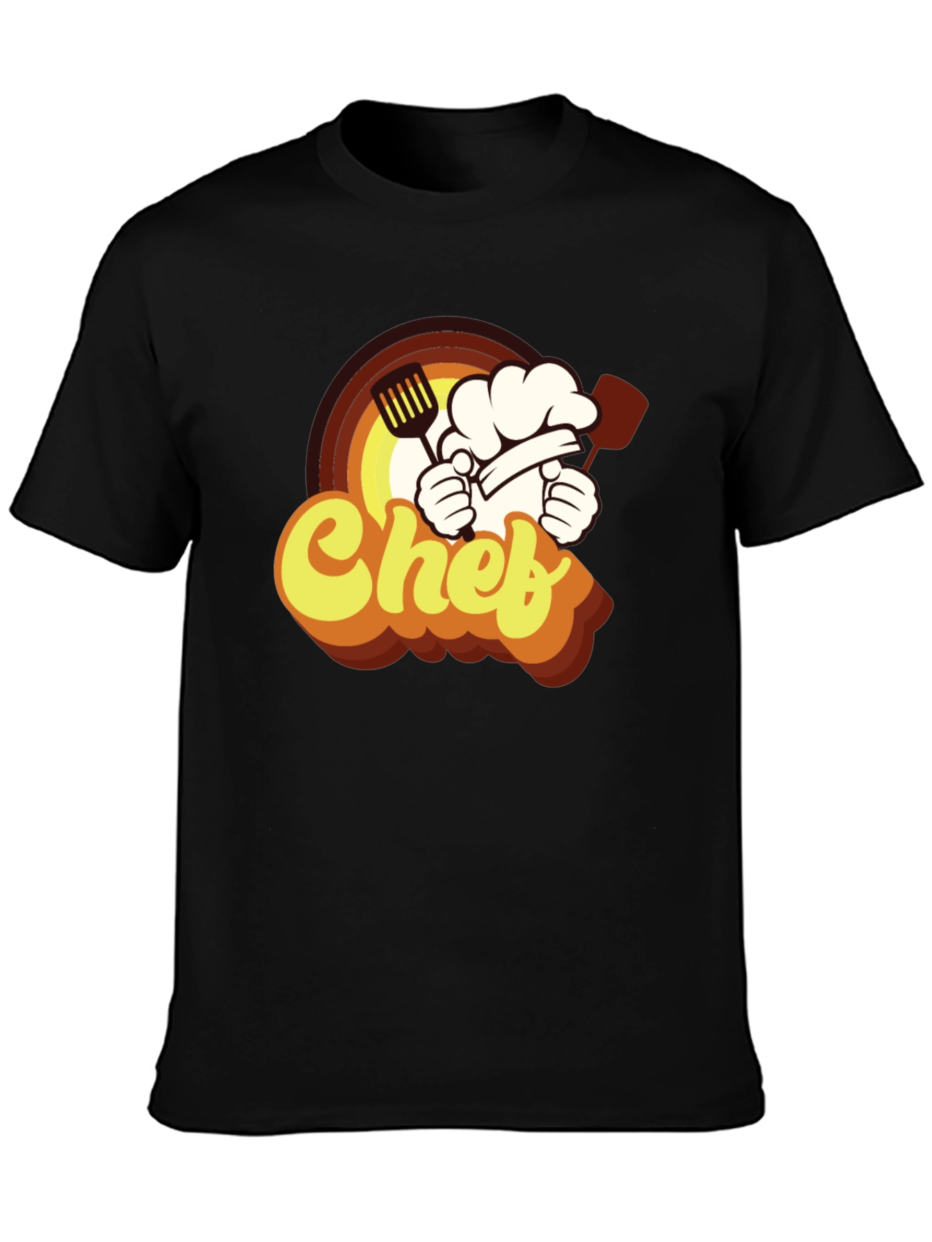 Black Retro Chef T-Shirt - Culinary Cook Graphic Tee view 3