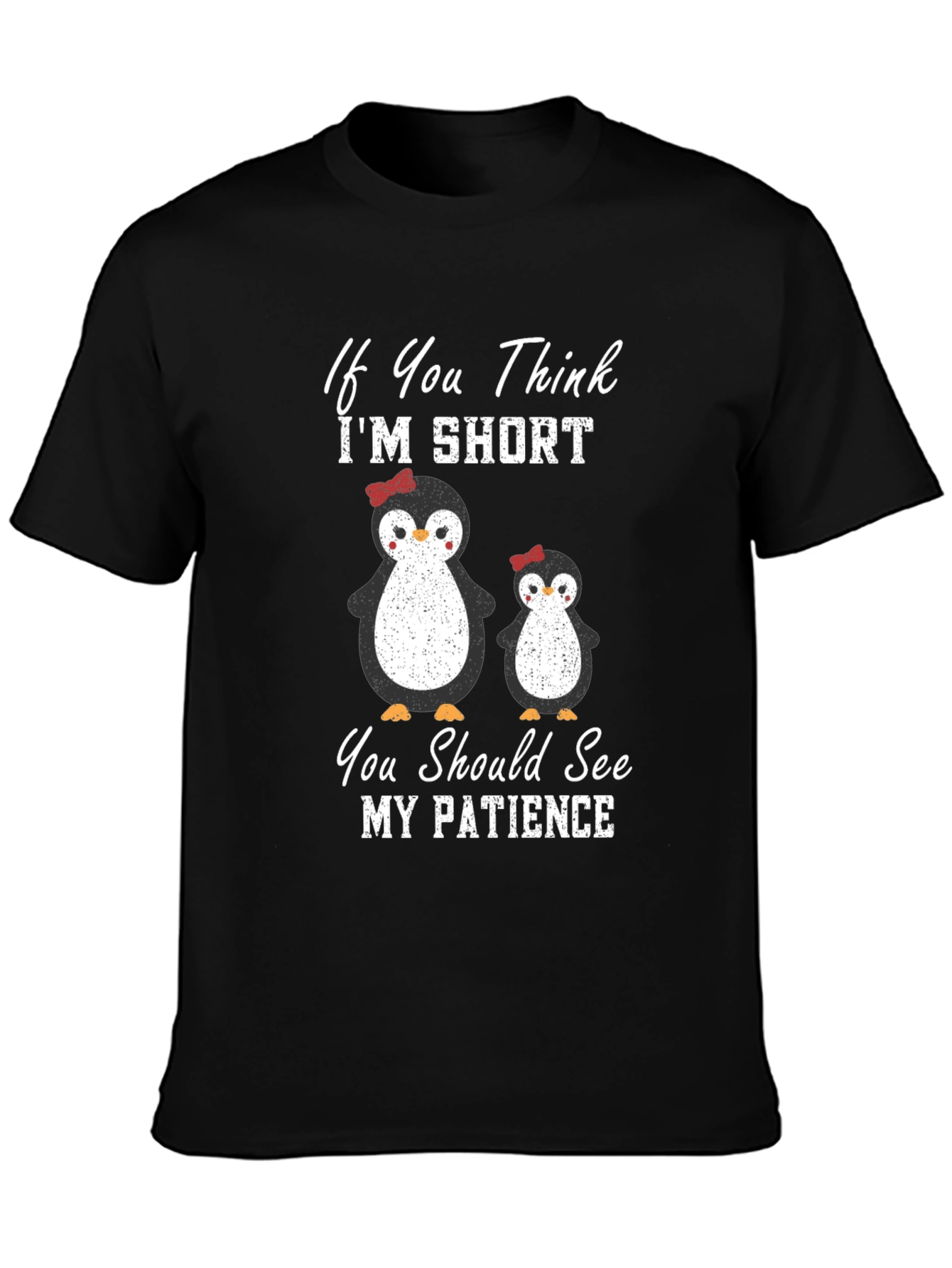 Black Penguin Patience T-Shirt: Short & Sassy view 3