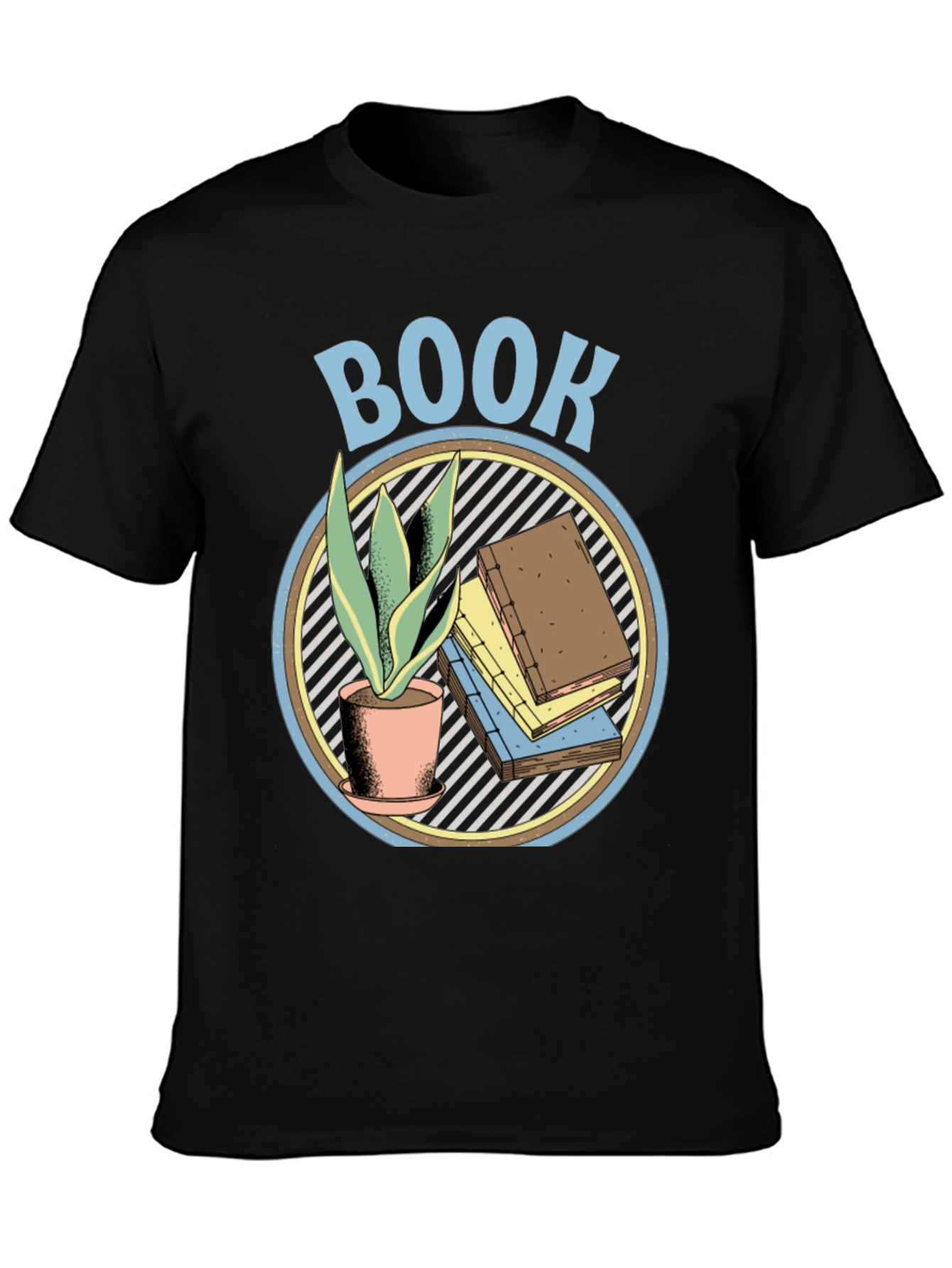 Black Book Lover Graphic T-Shirt - Plant & Book Design view 3