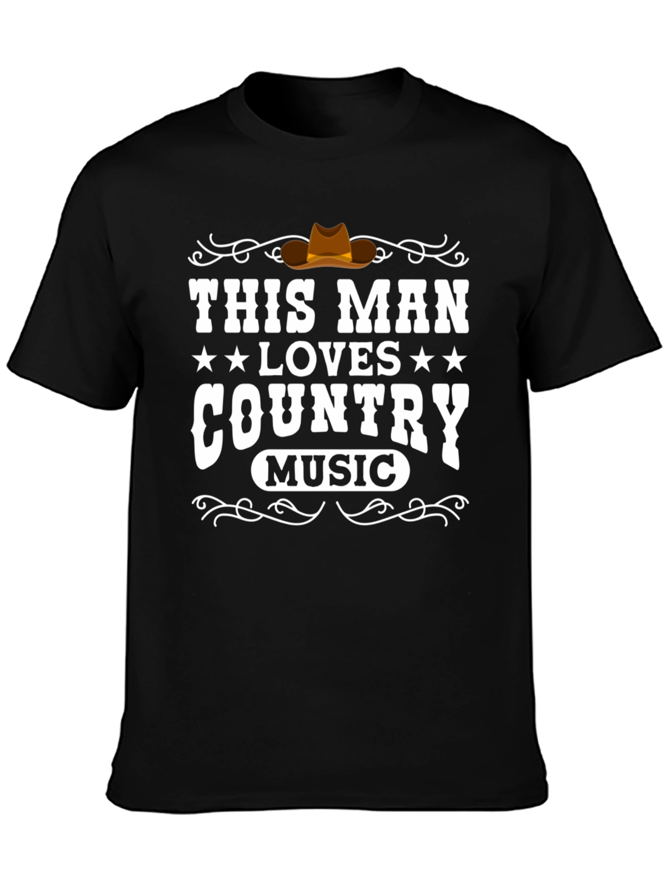 Black Country Music Lover T-Shirt - Western Style Graphic Tee view 3