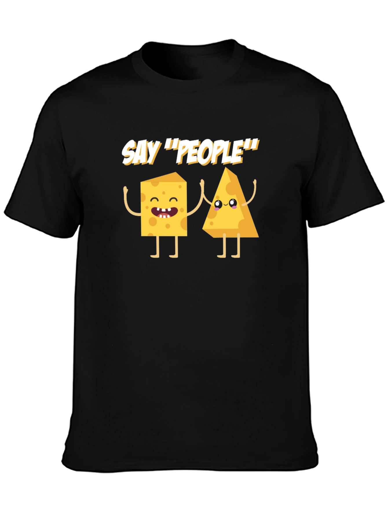 Black Say Cheese! Funny Graphic T-Shirt view 3